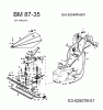 MTD BM 87-35 25A-FM0G678 (2008) Listas de piezas de repuesto y dibujos Control cables, Handle, Cutter bar