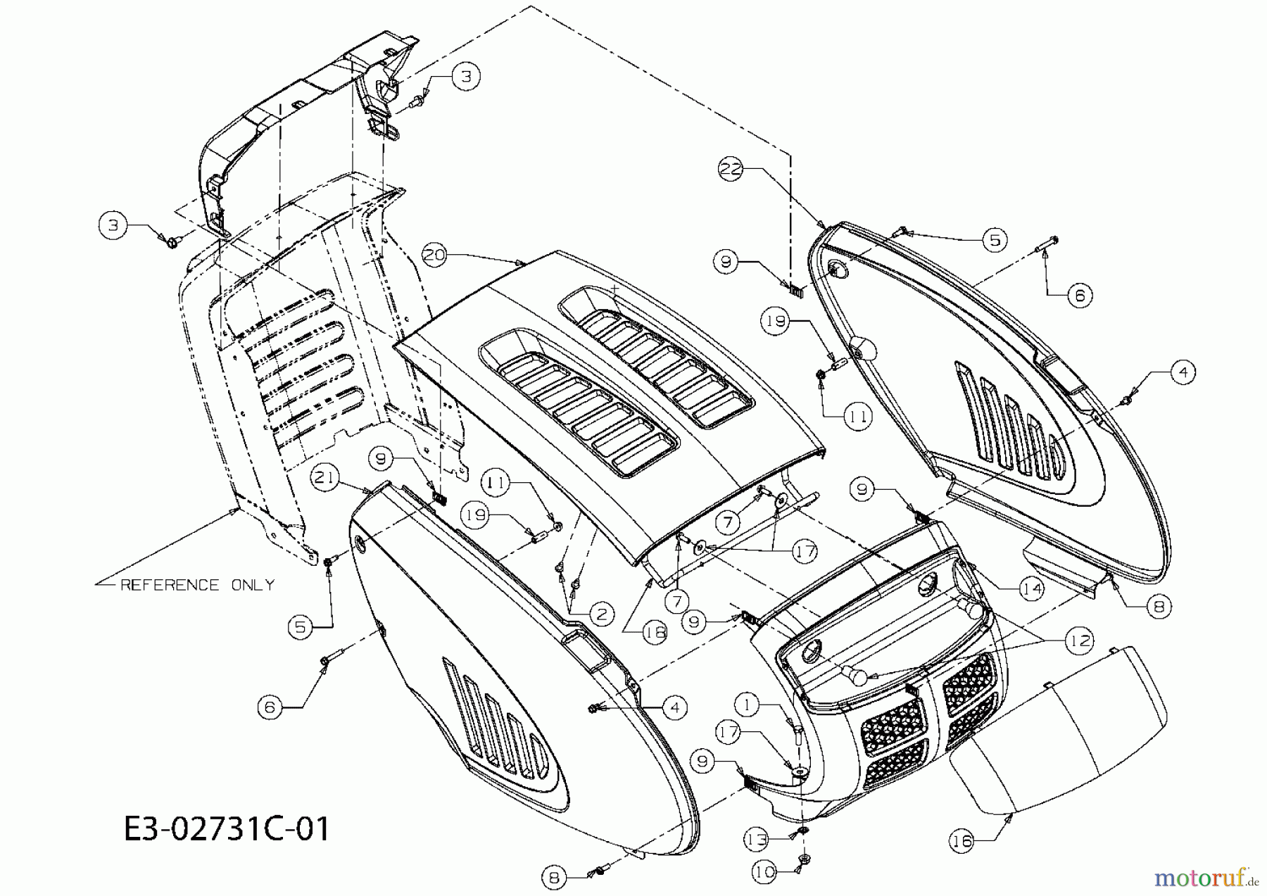  Oleo-Mac Rasentraktoren Polo 97/13 T 13AH779F636  (2008) Motorhaube 9-Style