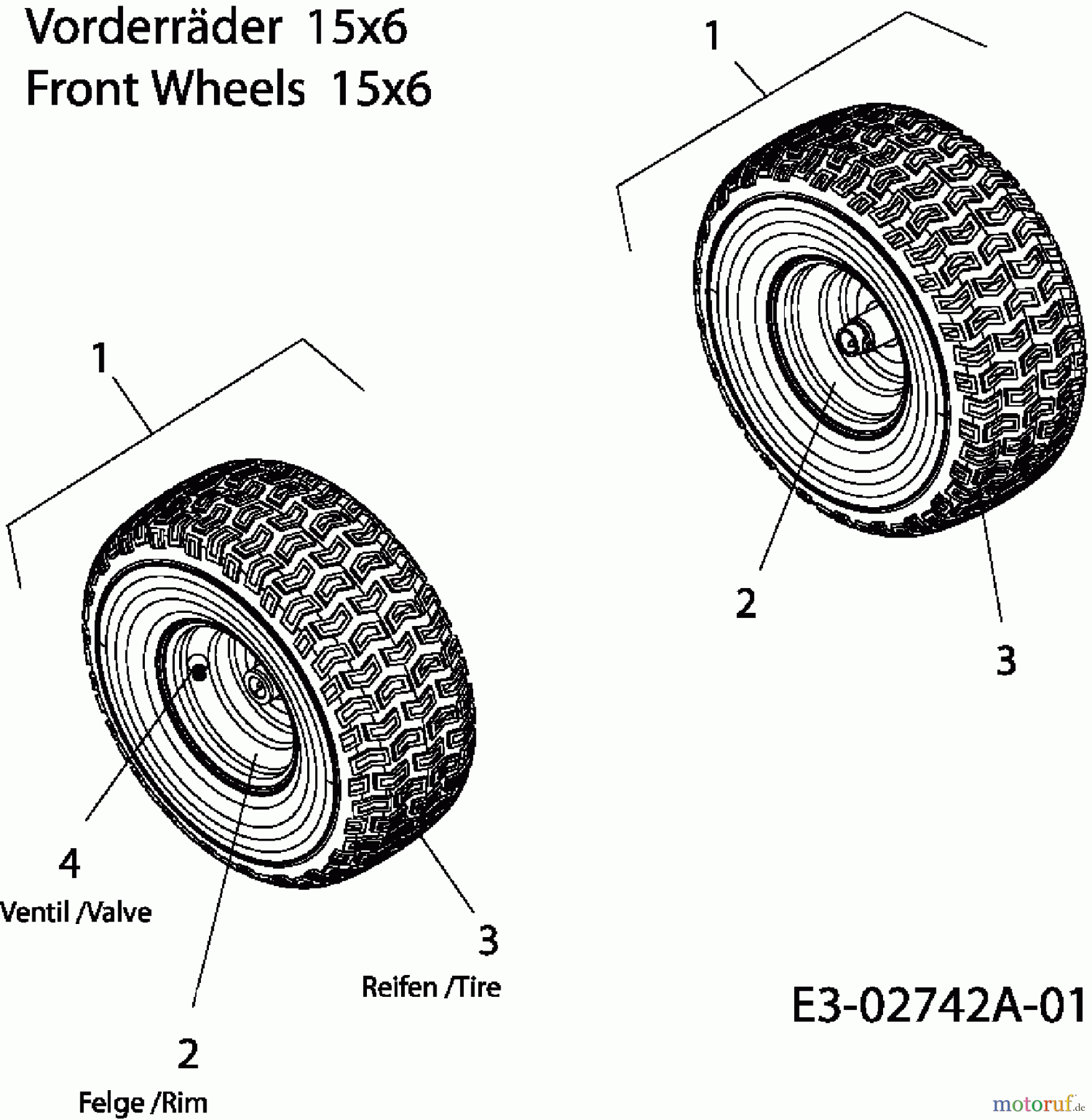  Efco Lawn tractors Formula 97/13.5 T 13AH779F637  (2006) Front wheels