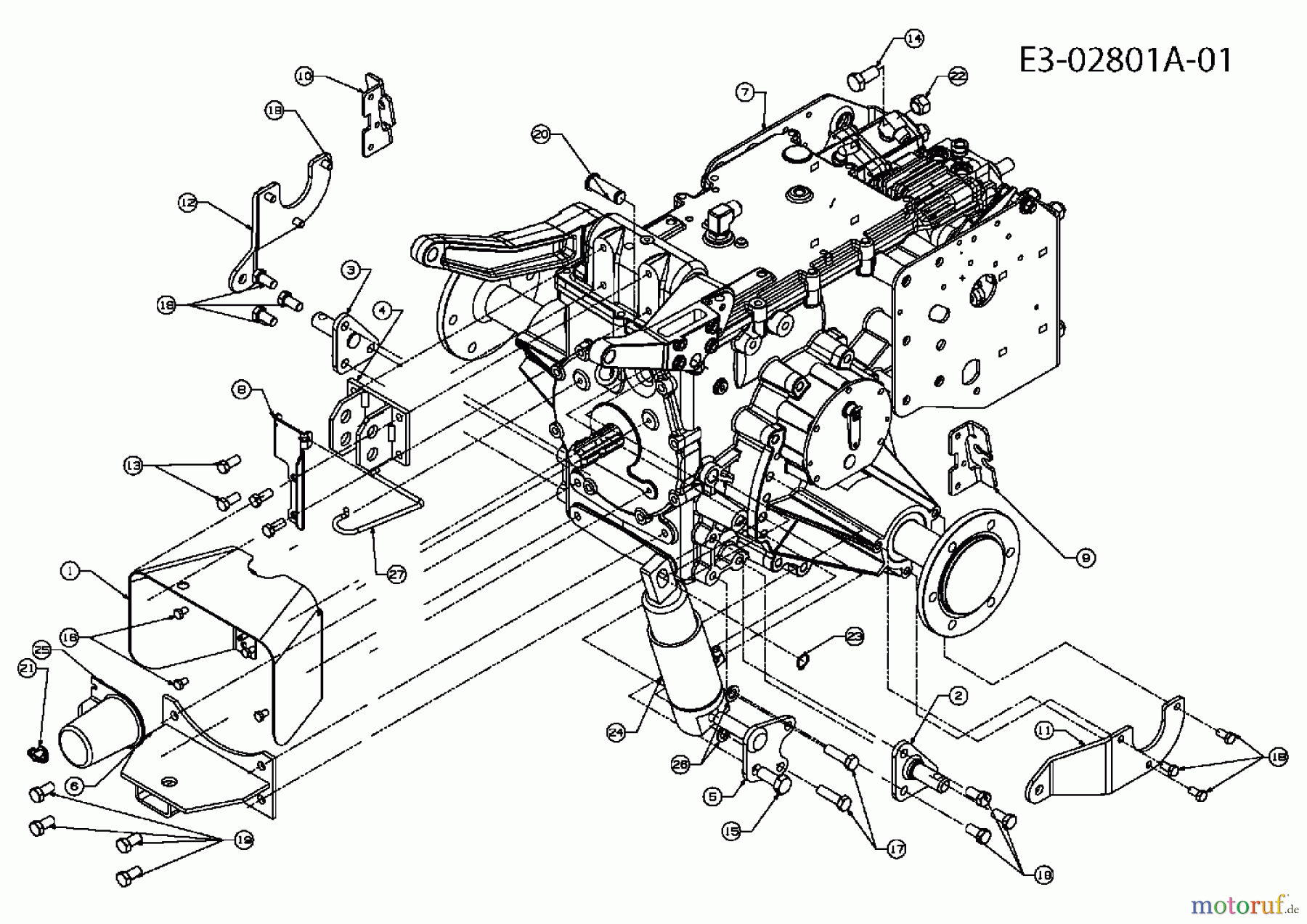  Cub Cadet Compact tractors HDS 6284 54AD74HD603  (2007) Gearbox fastening, Rear axle