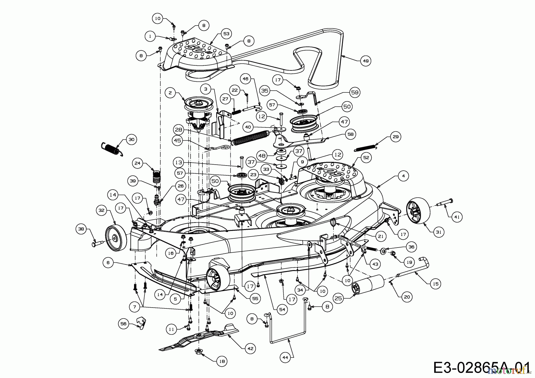 Cub Cadet Lawn tractors LGTX 1050 13AS92AP056 (2014) Mowing deck P (50