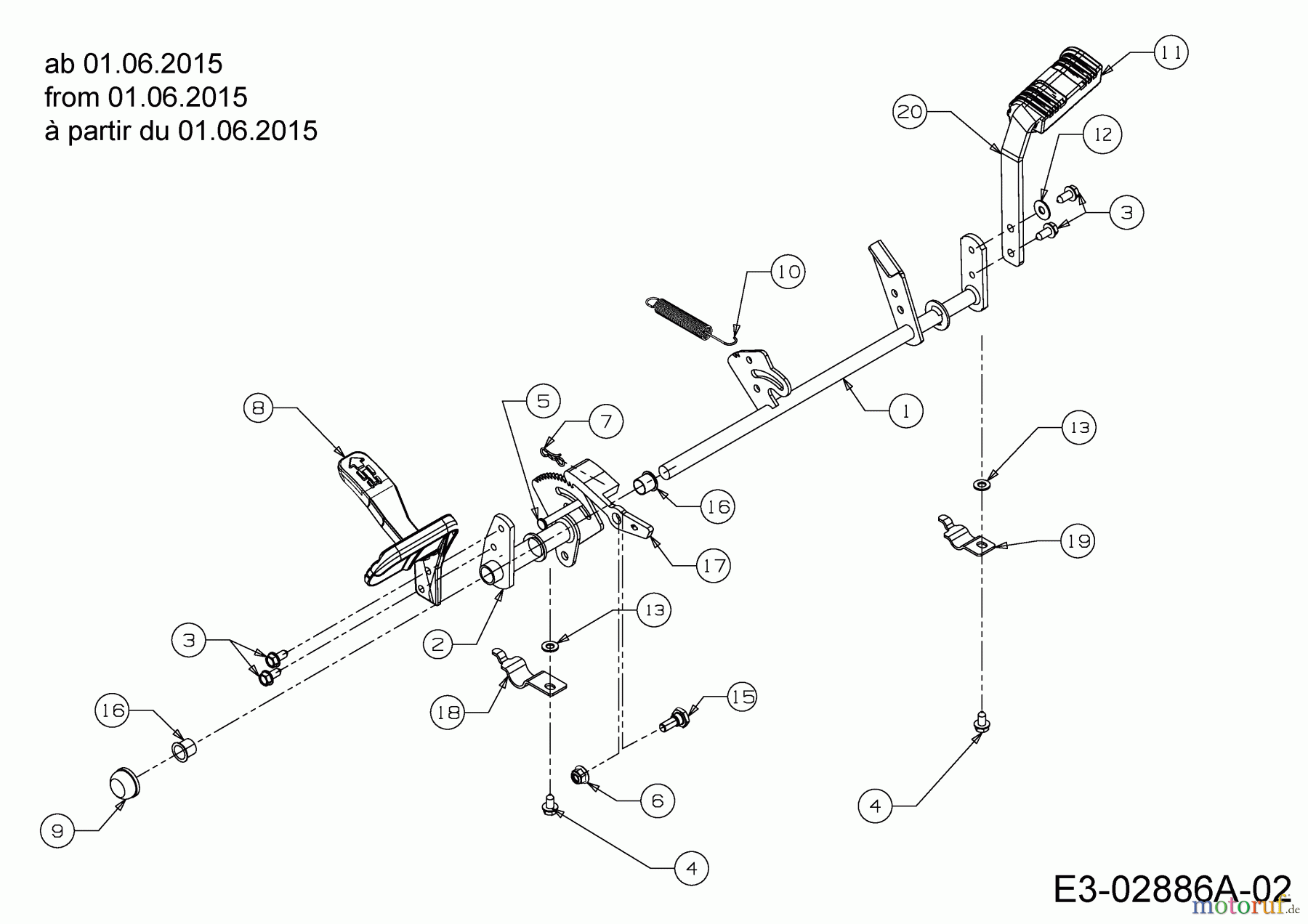  Cub Cadet Garden tractors CC 1224 KHP 14HQ94AP603  (2015) Pedals from 01.06.2015