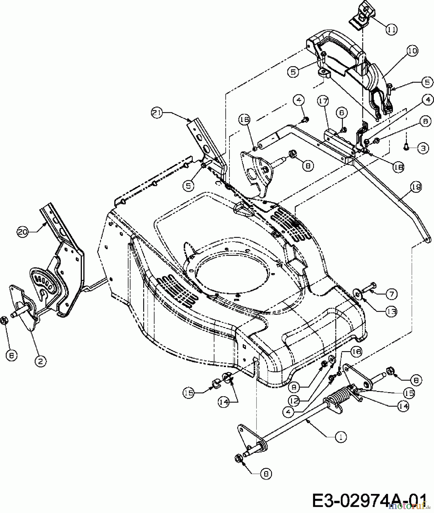 Merox Petrol mower self propelled MX 45 BRB 12E-T58R667 (2007) Cutting hight adjustment
