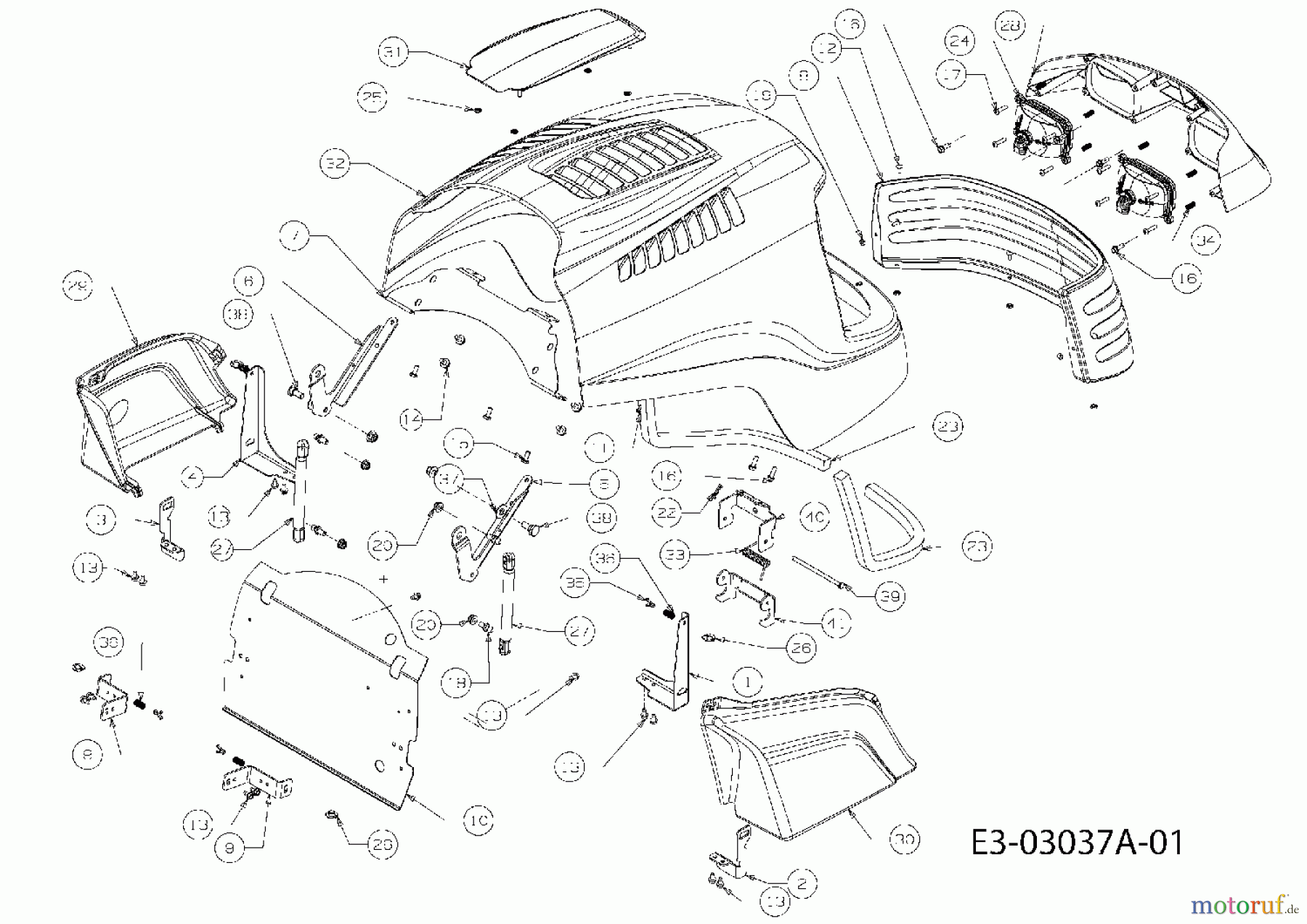  Massey Ferguson Compact tractors MF 22-28 GC 54AD64J-695  (2007) Engine hood Massey Ferguson