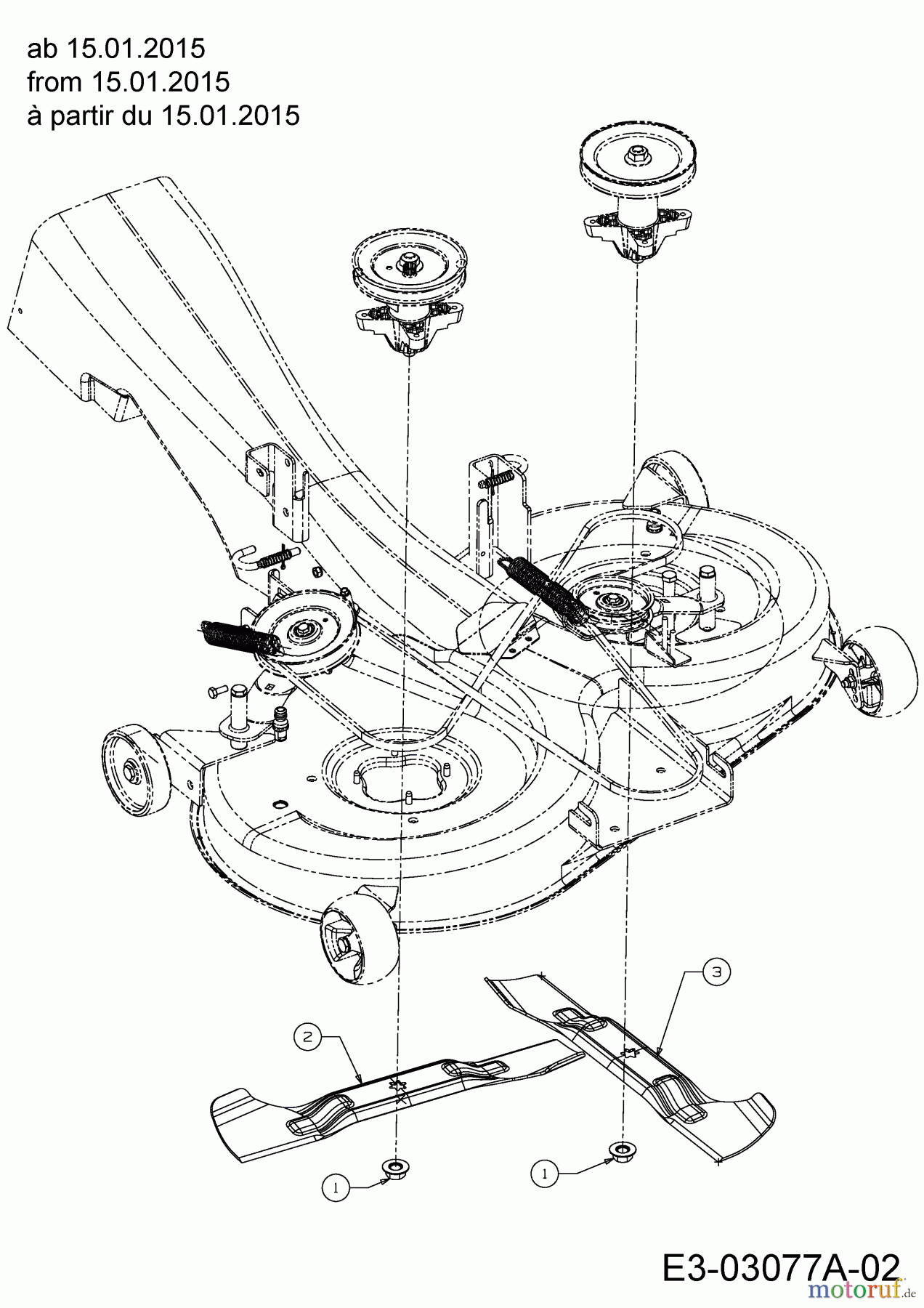 Gartenland Lawn tractors GL 17.5/105 H 13HN99GN640  (2015) Blade from 15.01.2015