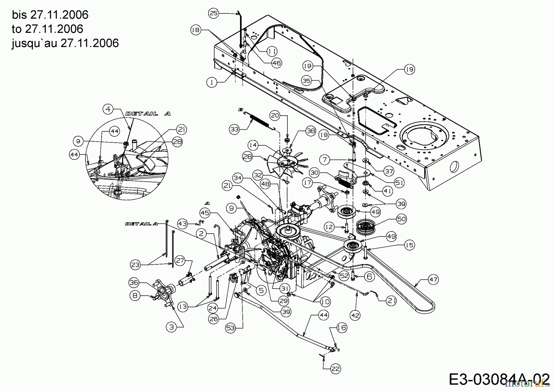  Massey Ferguson Lawn tractors MF 38-15 SD 13AV11CF695  (2007) Drive system to 27.11.2006