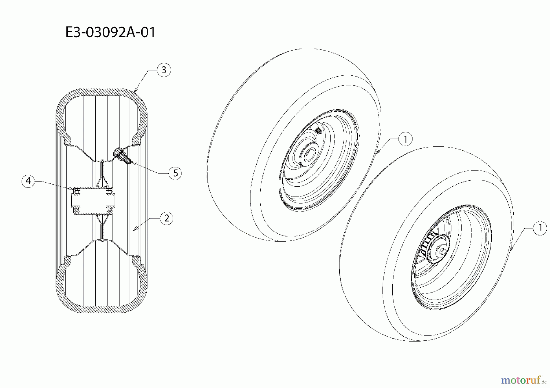  Massey Ferguson Garden tractors MF 50-23 SD 14AB13CP695  (2007) Front wheels 16x6.5 to 01.11.2004
