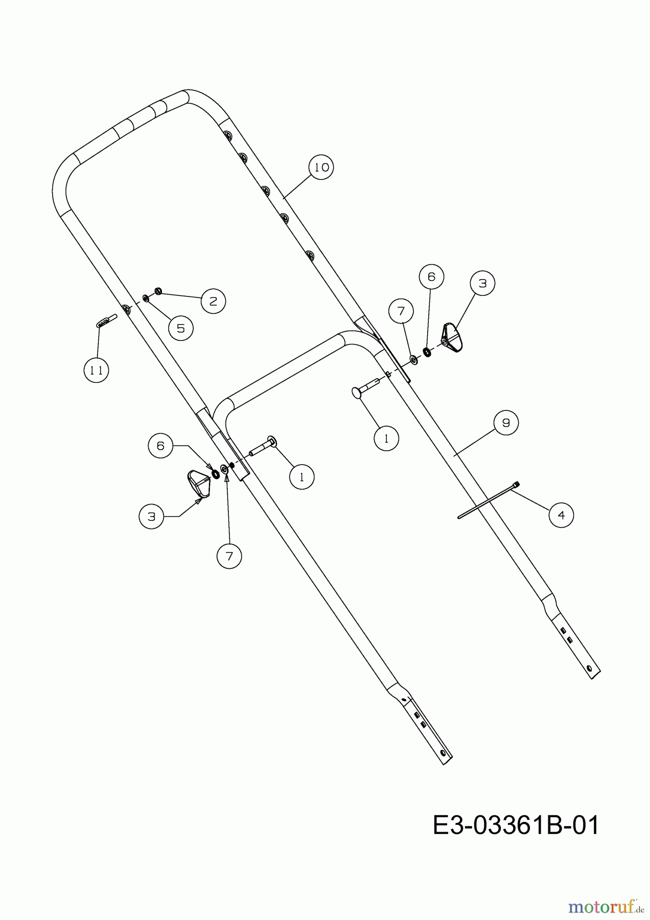  MTD Petrol mower self propelled 46 SPHM-HQ 12D-J2AQ616  (2012) Handle