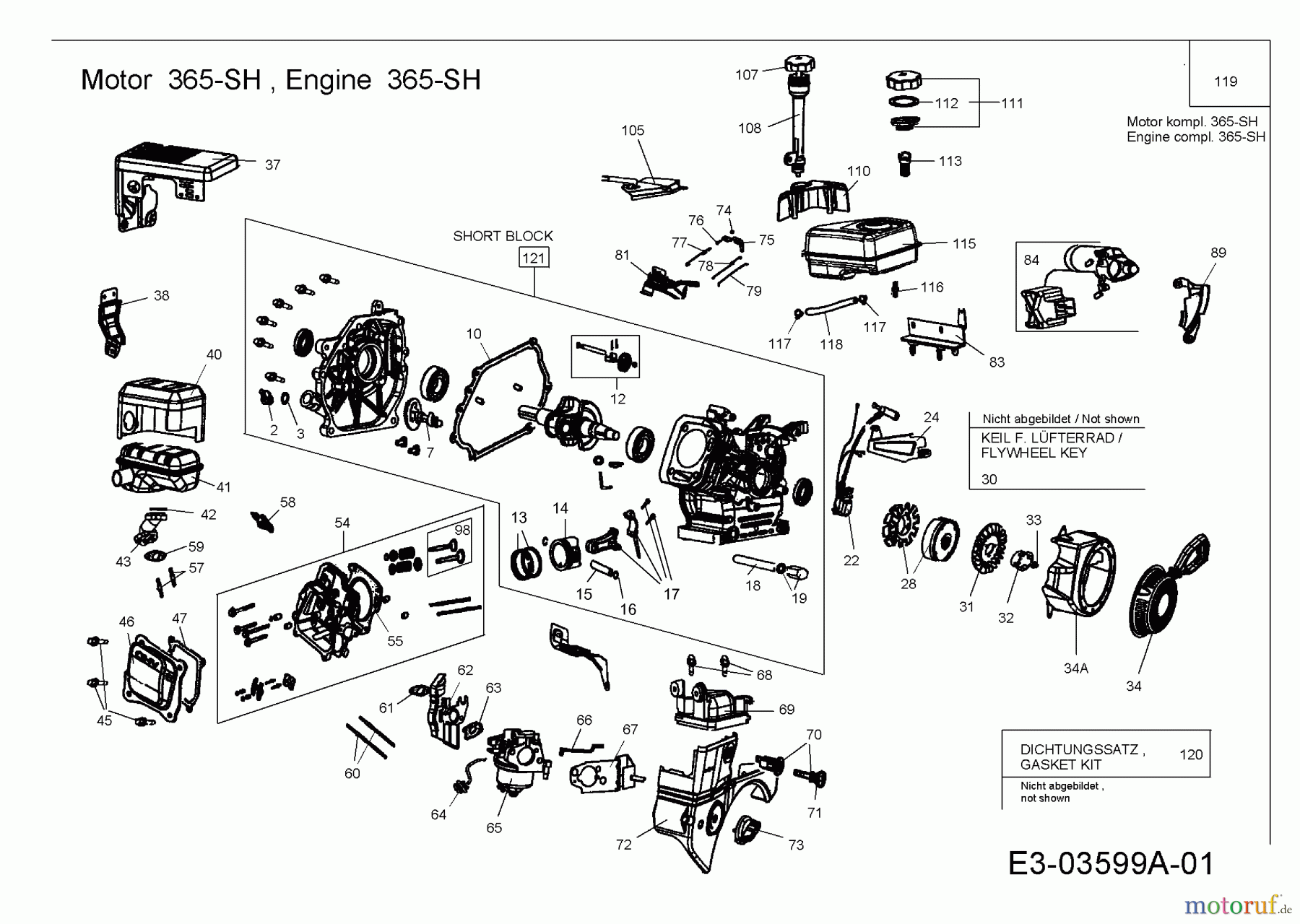  MTD-Engines Horizontal 365-SH 752Z365-SH  (2007) Engine