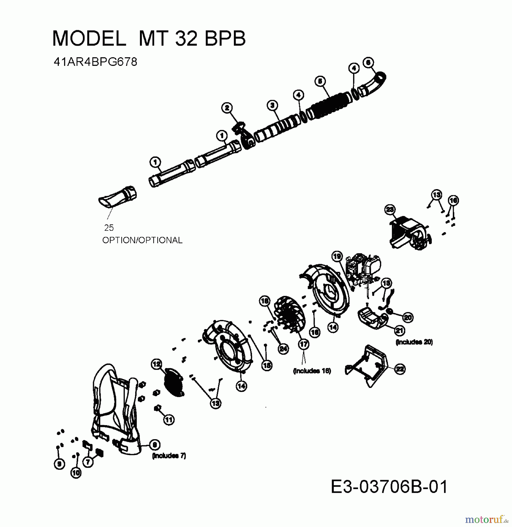  MTD Leaf blower, Blower vac MT 32 BPB 41AR4BPG678  (2010) Basic machine