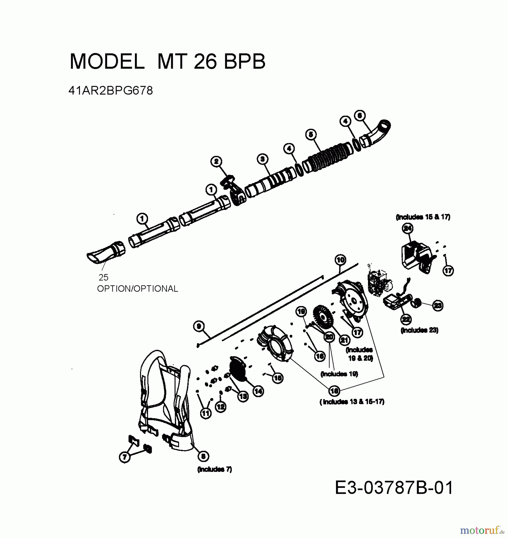  MTD Leaf blower, Blower vac MT 26 BPB 41AR2BPG678  (2010) Basic machine