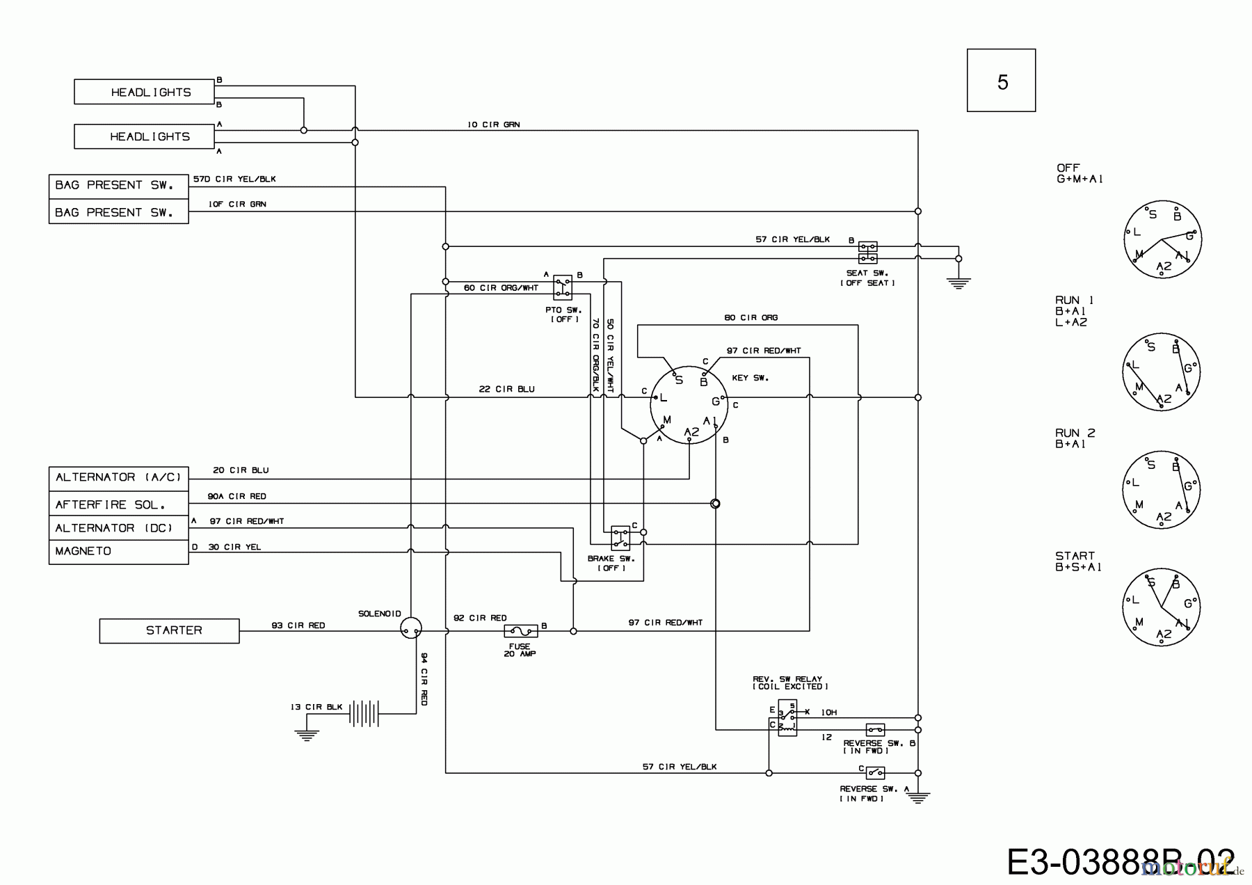  Efco Lawn tractors Kommand 92/15,5 AM 13AM78KE637  (2009) Wiring diagram