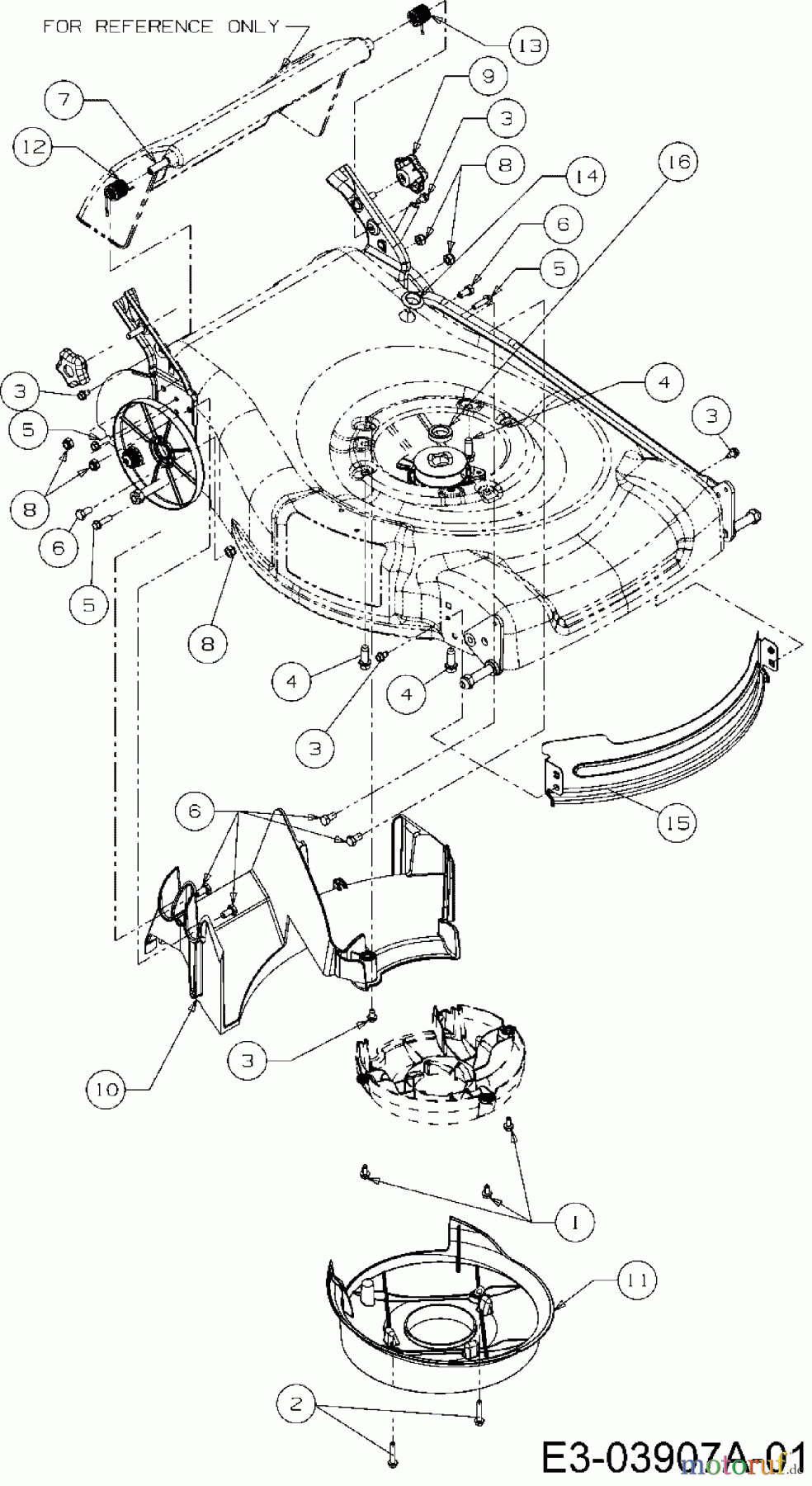 Yard-Man Petrol mower self propelled YM 7021 SPBE 12AJ836L643 (2009) Rear baffle, Front baffle