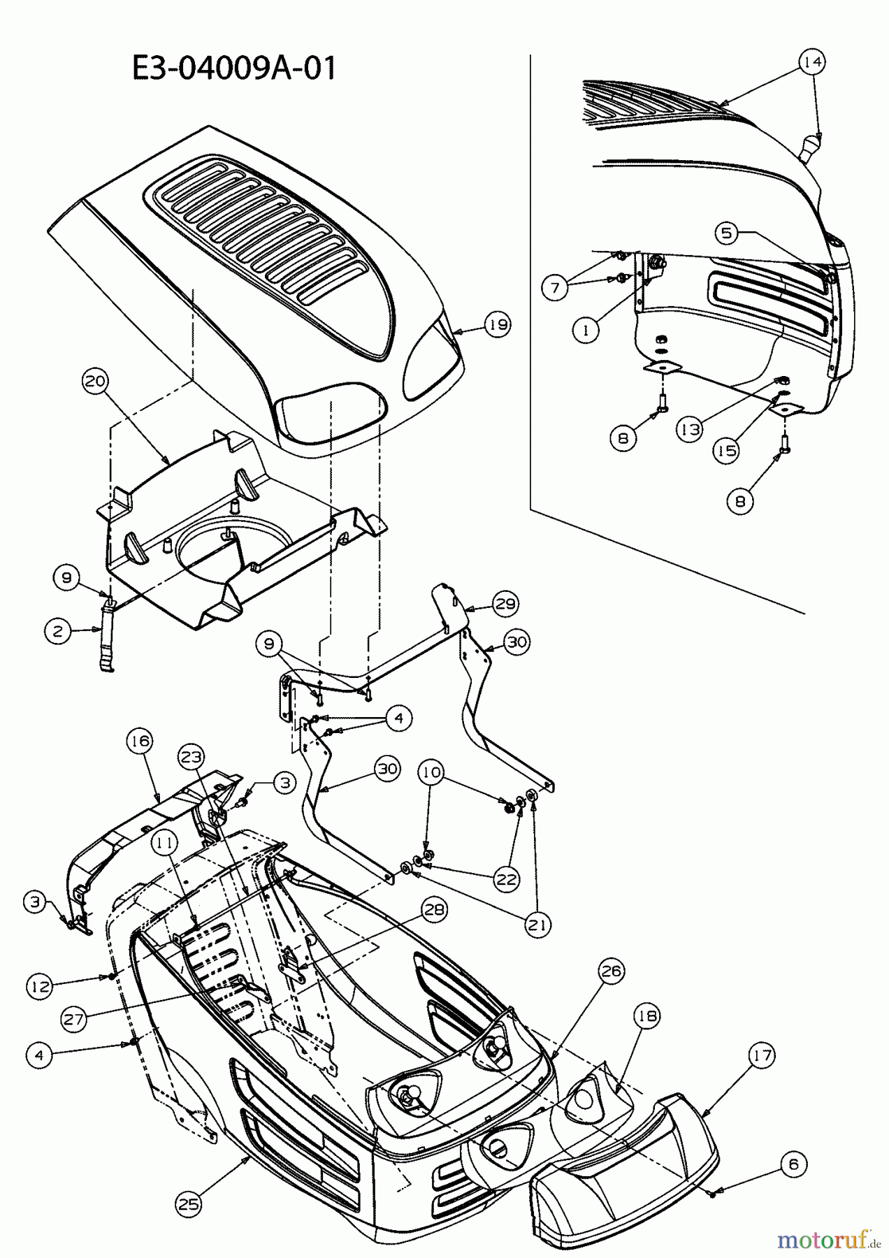  Black Edition Lawn tractors 180-107 13AT777G615  (2008) Engine hood 7-Style