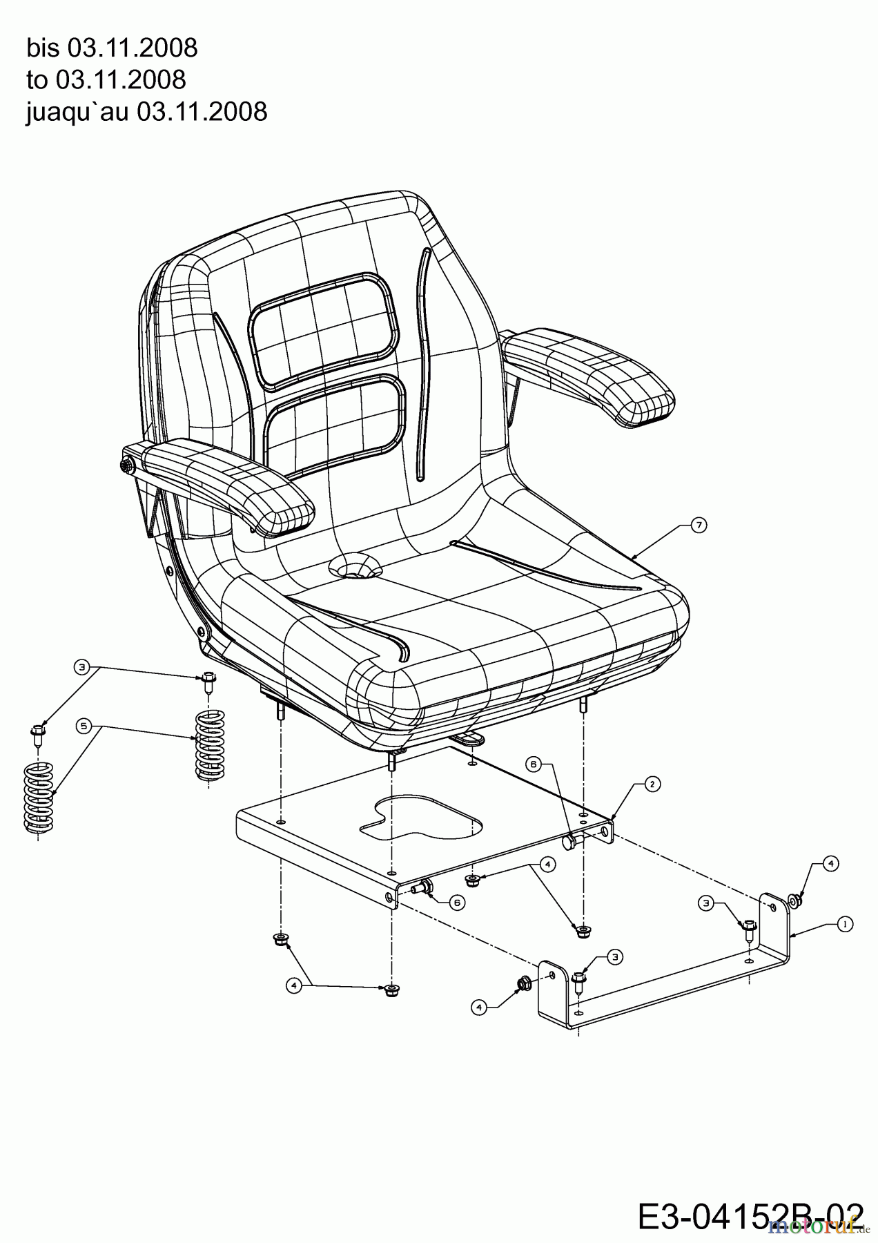  Cub Cadet Zero Turn FMZ 50 17BI4BFP603  (2009) Seat until 03.11.2008