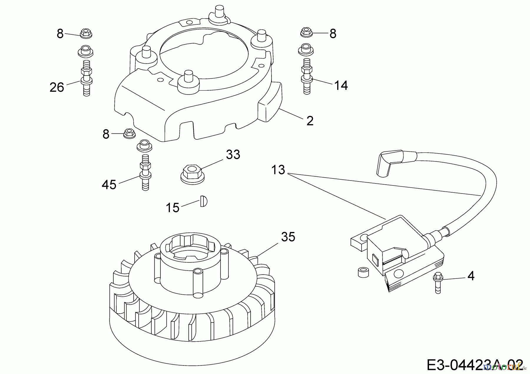  MTD-Engines Vertical 1P65LH 752Z1P65LH  (2007) Flywheel, Ignition coil