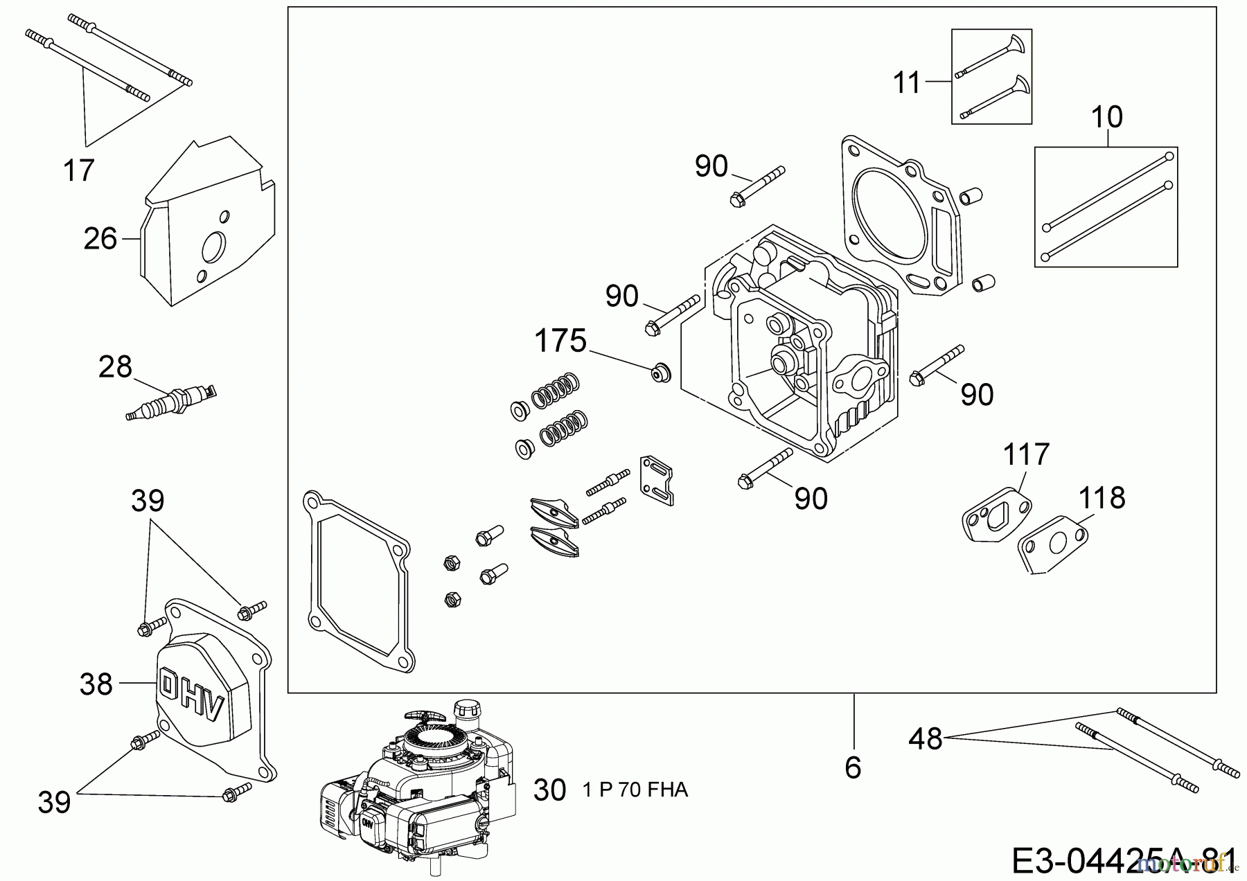  MTD-Engines Vertical 1P70FHA 752Z1P70FHA  (2007) Cylinder head