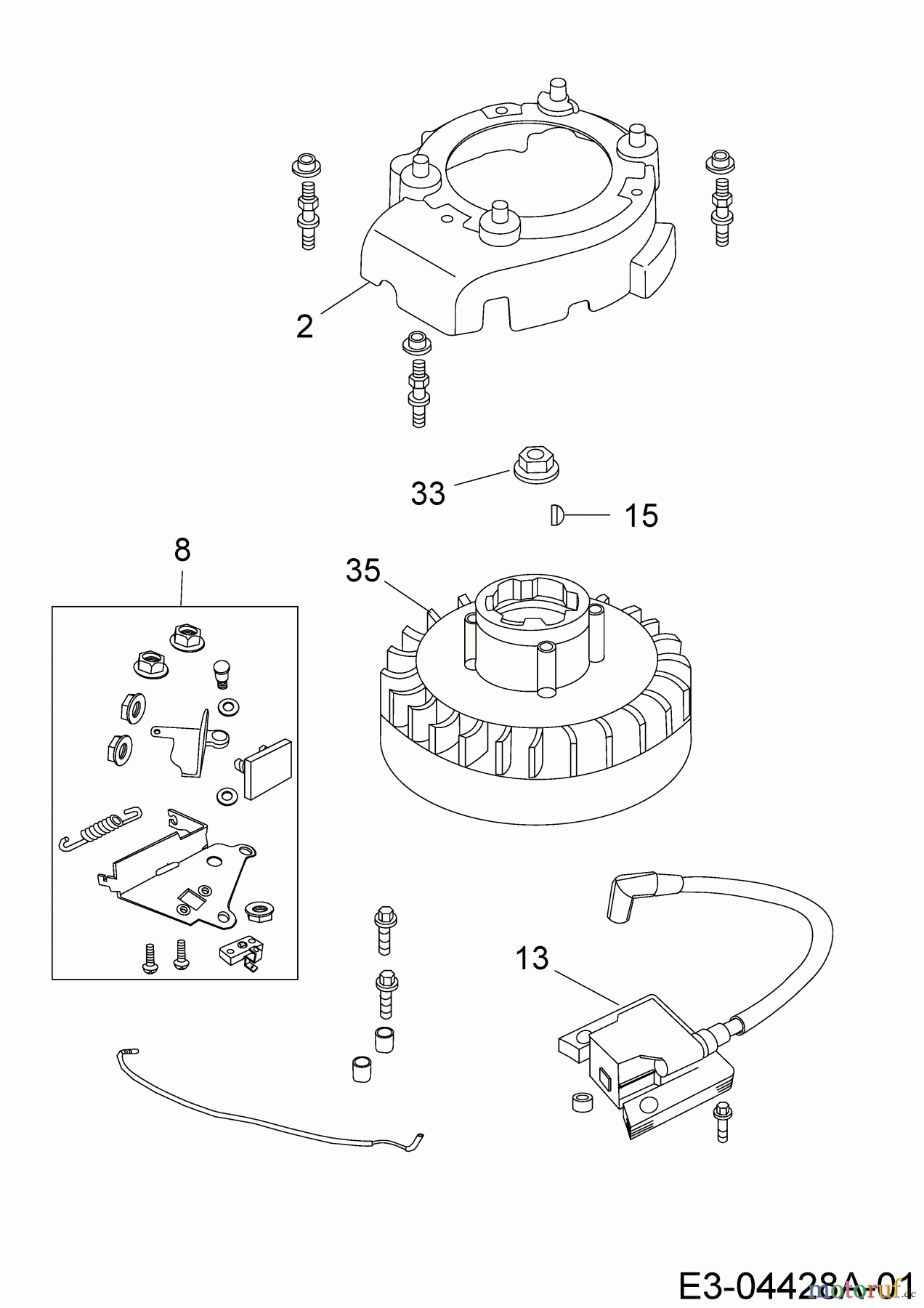 MTD-Engines MTD vertical 1 P 70 MH 752Z1P70MH (2007) Flywheel, Ignition coil