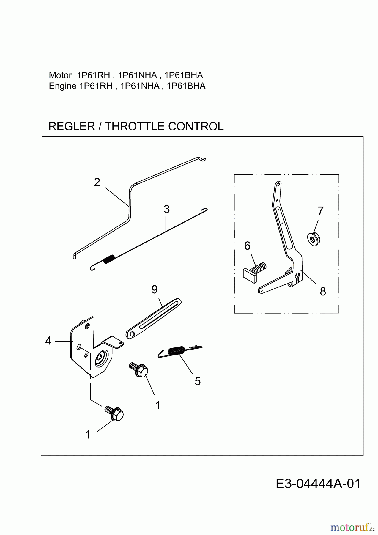 Wolf-Garten Petrol engines MTD 1 P 61 NHA 752Z1P61NHA (2011) Governor