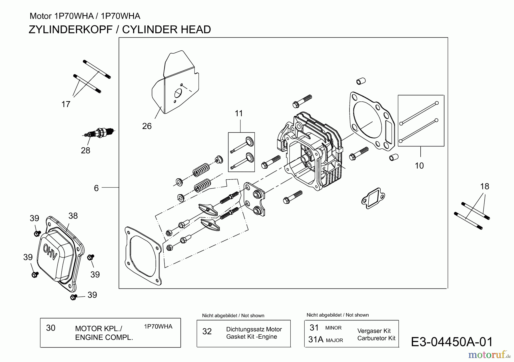  MTD-Engines MTD vertical 1 P 70 WHA 752Z1P70WHA  (2009) Cylinder head