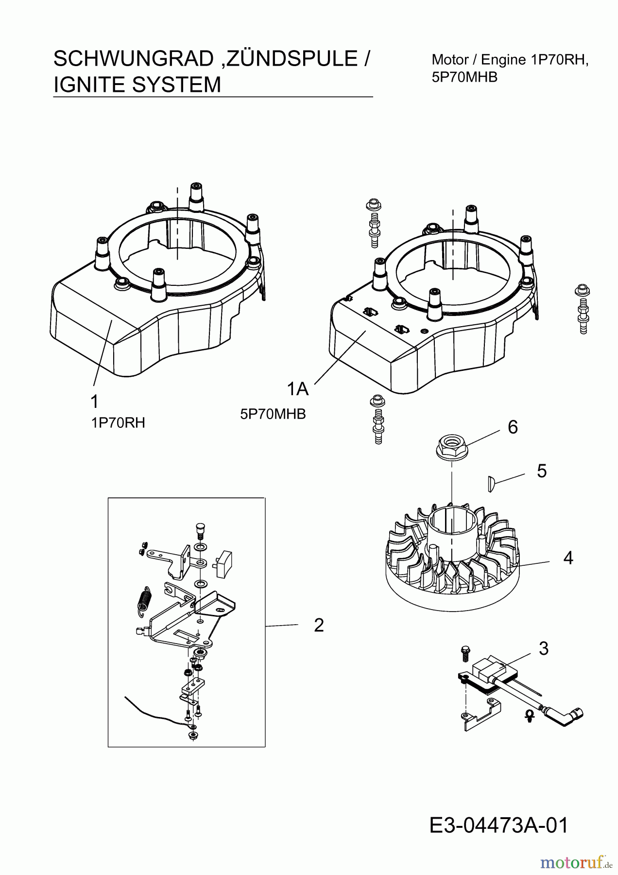 Wolf-Garten Petrol engines MTD 1 P 70 RH 752Z1P70RH (2011) Flywheel, Ignition coil