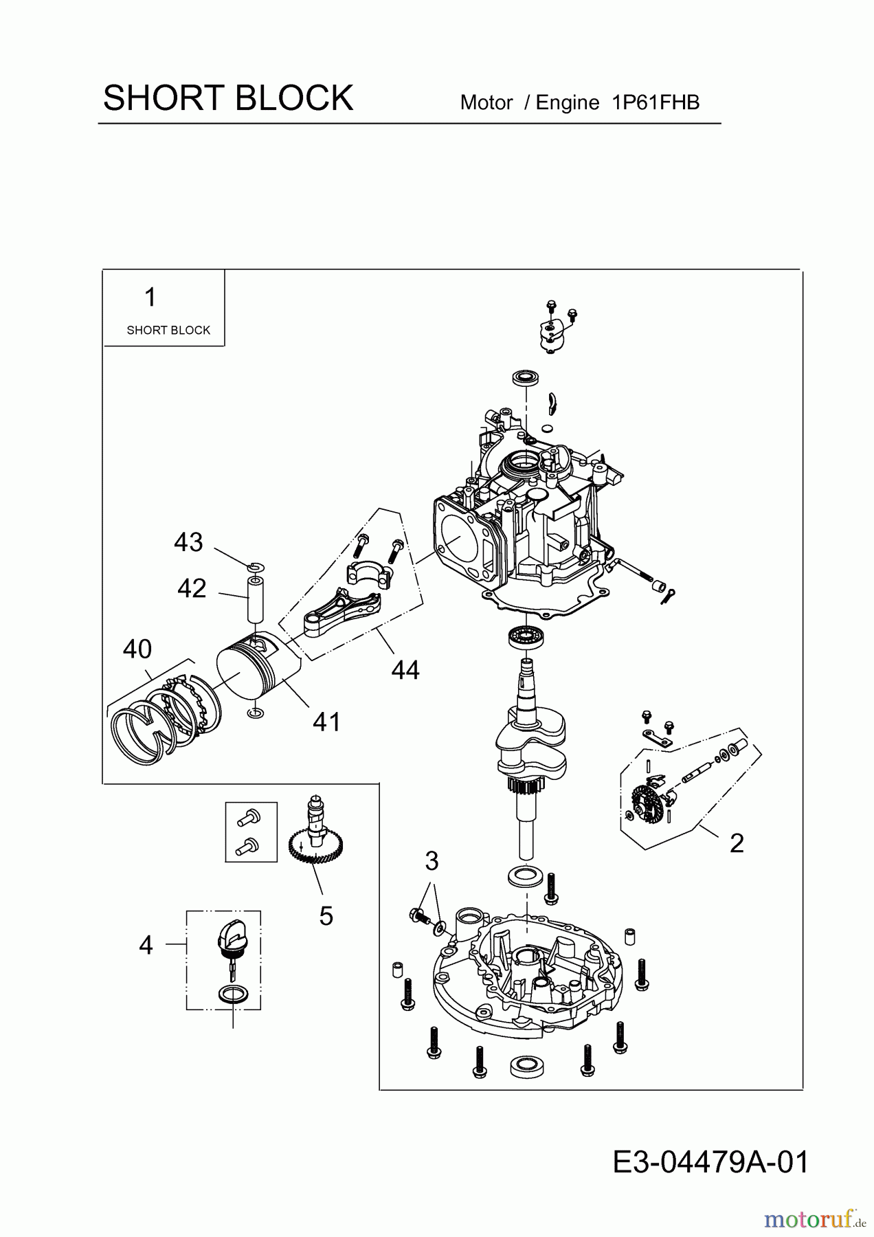  MTD-Engines Vertical 1P61FHB 752Z1P61FHB  (2010) Short block