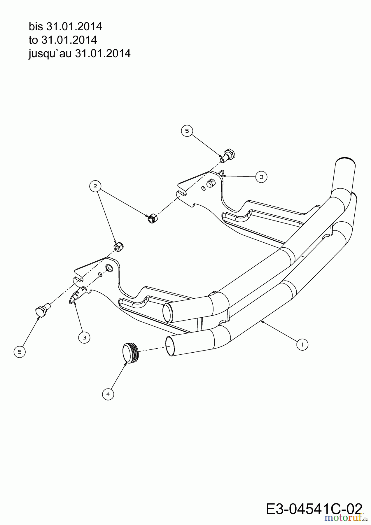  Cub Cadet Lawn tractors CC 1016 KHG 13BG93AG603  (2014) Bumper to 31.01.2014