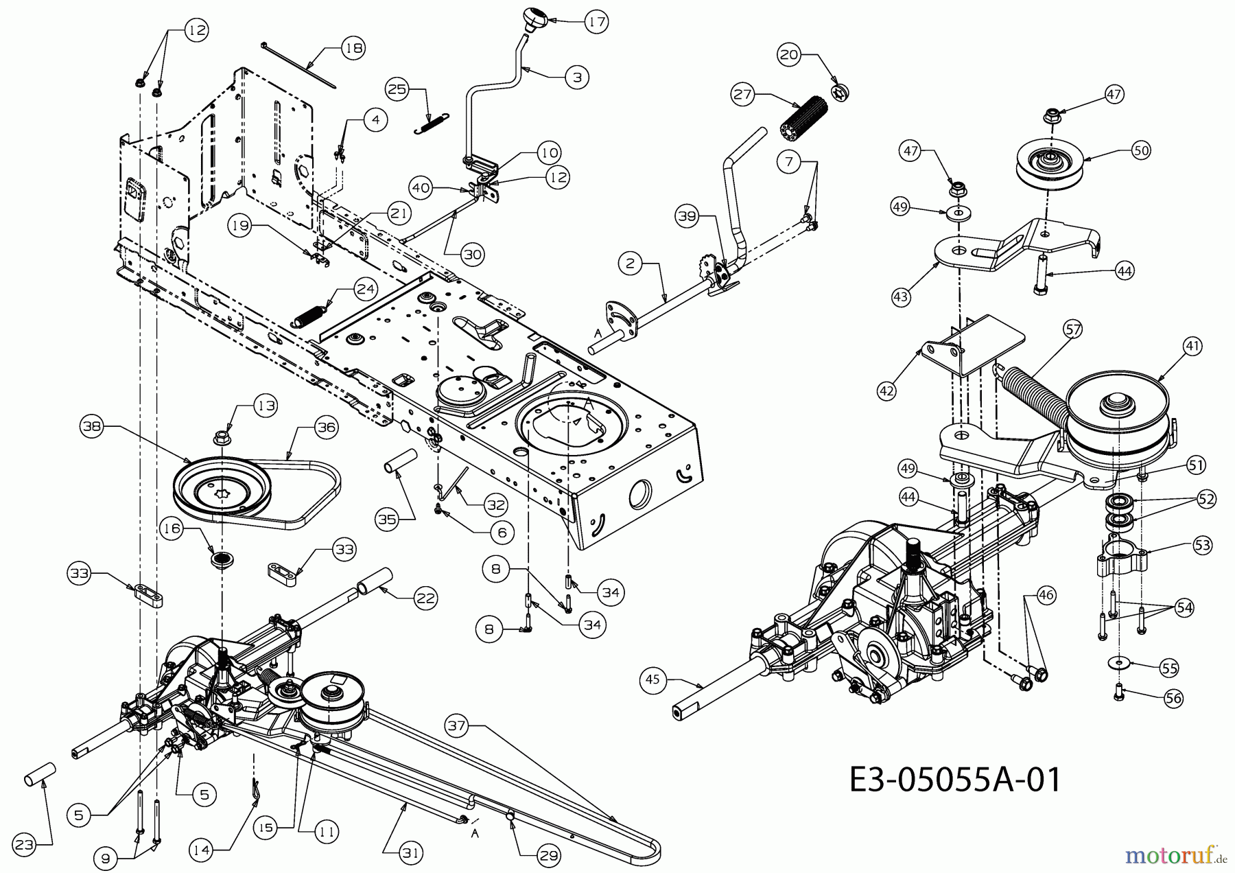  MTD Lawn tractors RS 125/96 B 13AH761F600  (2010) Drive system, Pedals