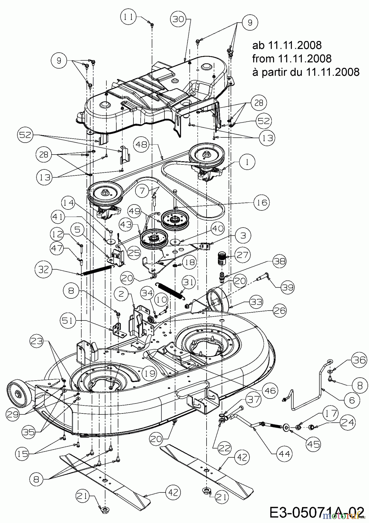  Verts Loisirs Lawn tractors VLK2 15H107 N 13AG79TG417  (2009) Mowing deck G (42