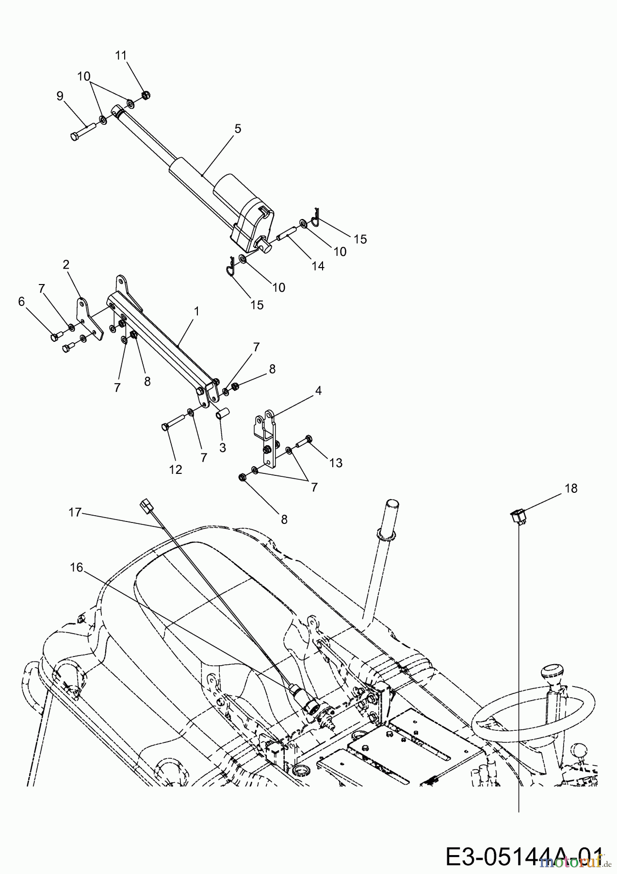 MTD Accessories Accessories compact tractors Grass catcher incl. emptying for CC 2000/3000 RD series, Electric emptying for 350 l box 596-261-600 (2011) Electric emptying grass catcher