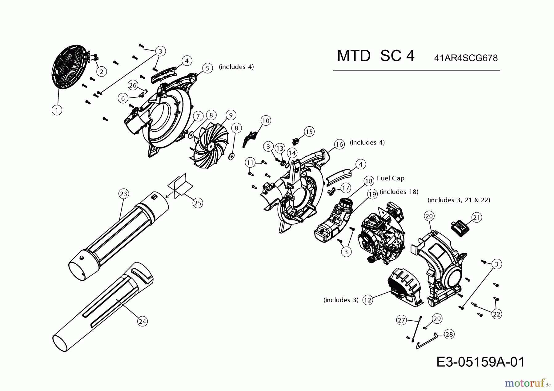  MTD Leaf blower, Blower vac SC 4 41AR4SCG678  (2018) Basic machine