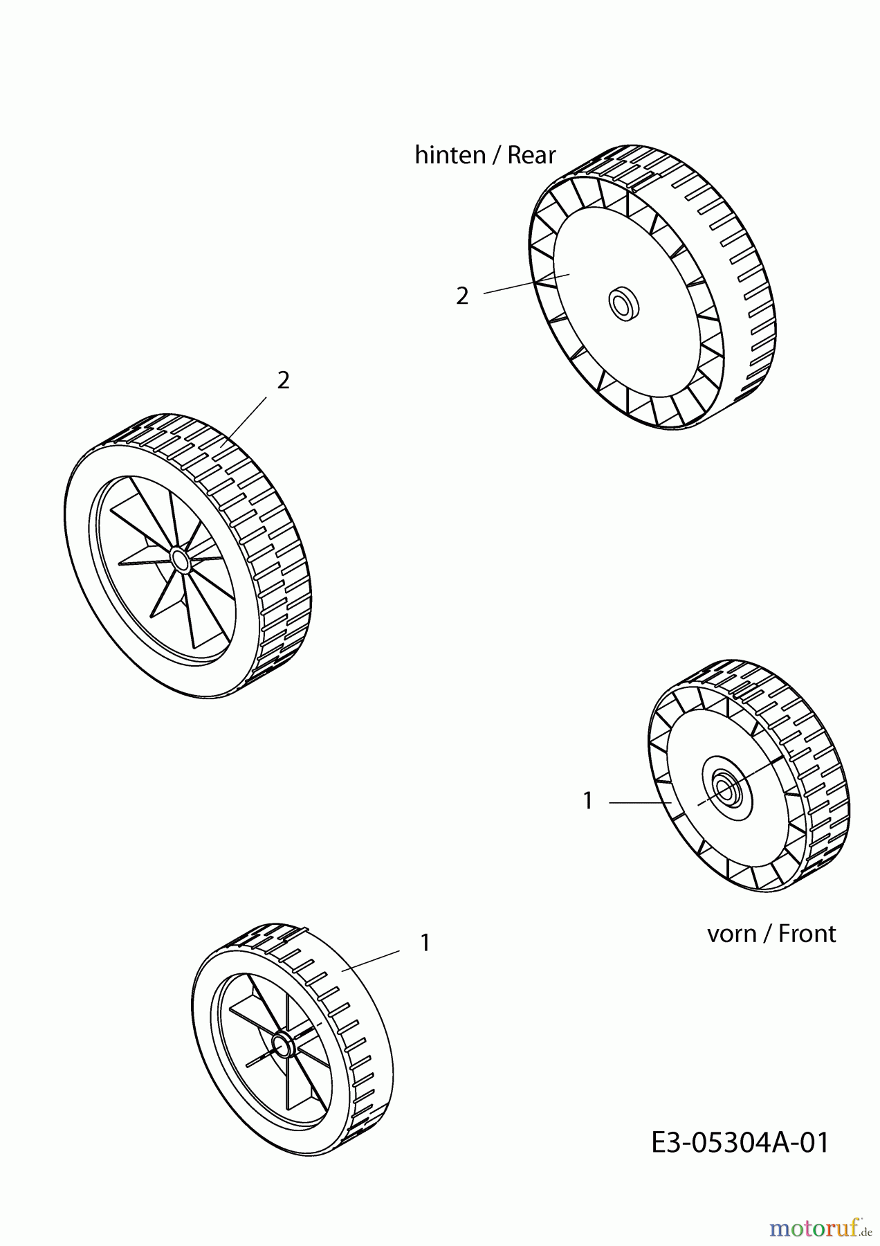 M Tech Electric mower M 3813 E 18D-Z0F-605 (2010) Wheels
