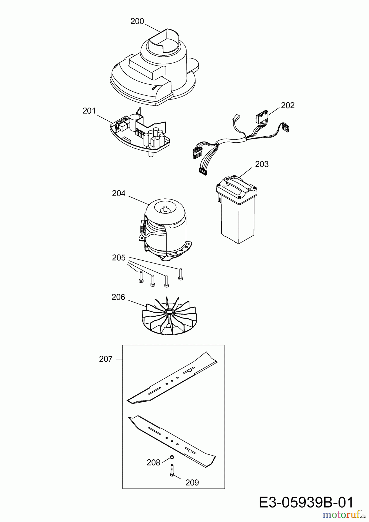 Wolf-Garten Battery mower Li-Ion Power 34 4919000 (2012) Blade, Motor until 28.02.2012