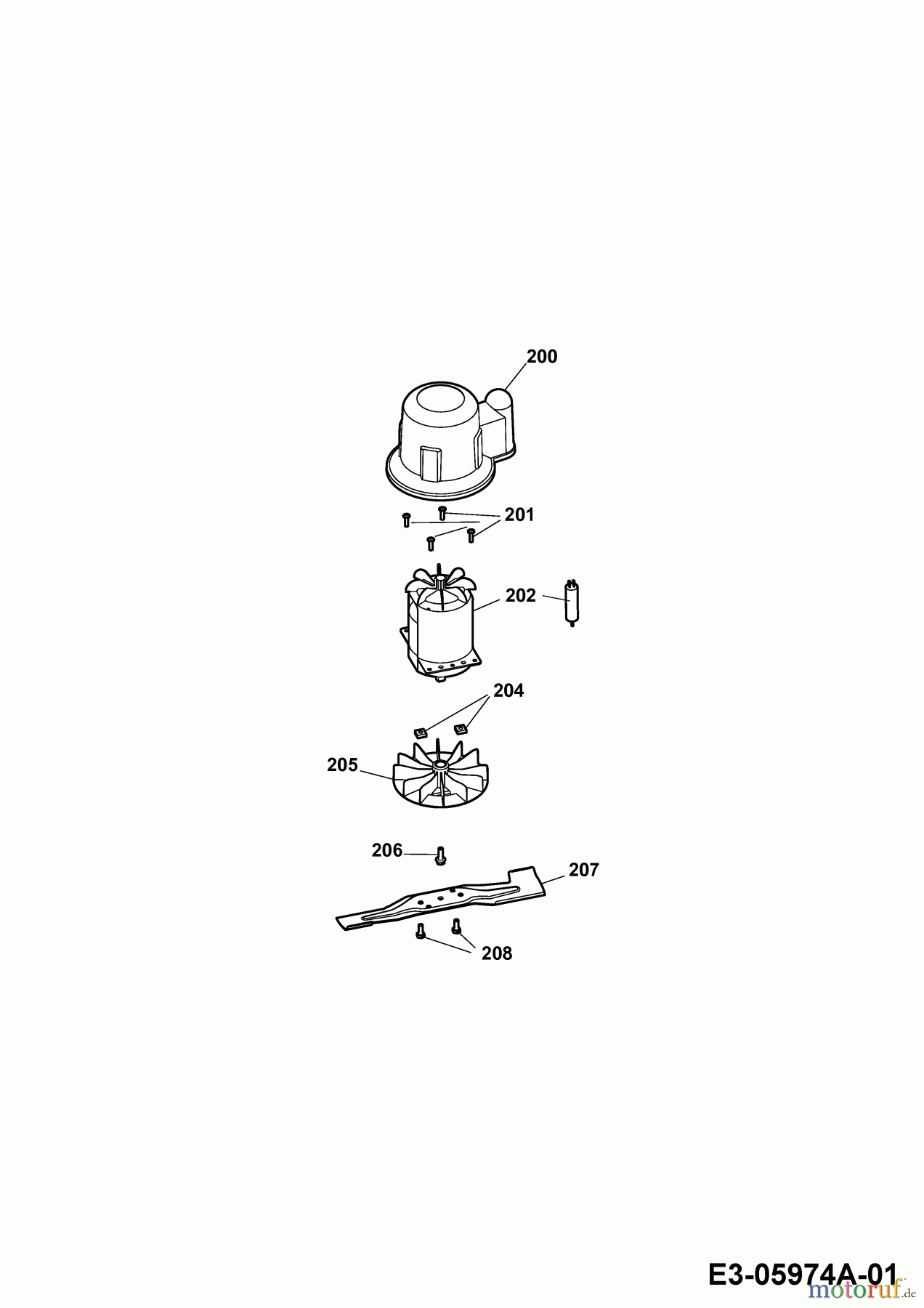  Wolf-Garten Electric mower Compact plus 40 E-1 4970003 Series F  (2010) Blade, Blade adapter, Engine