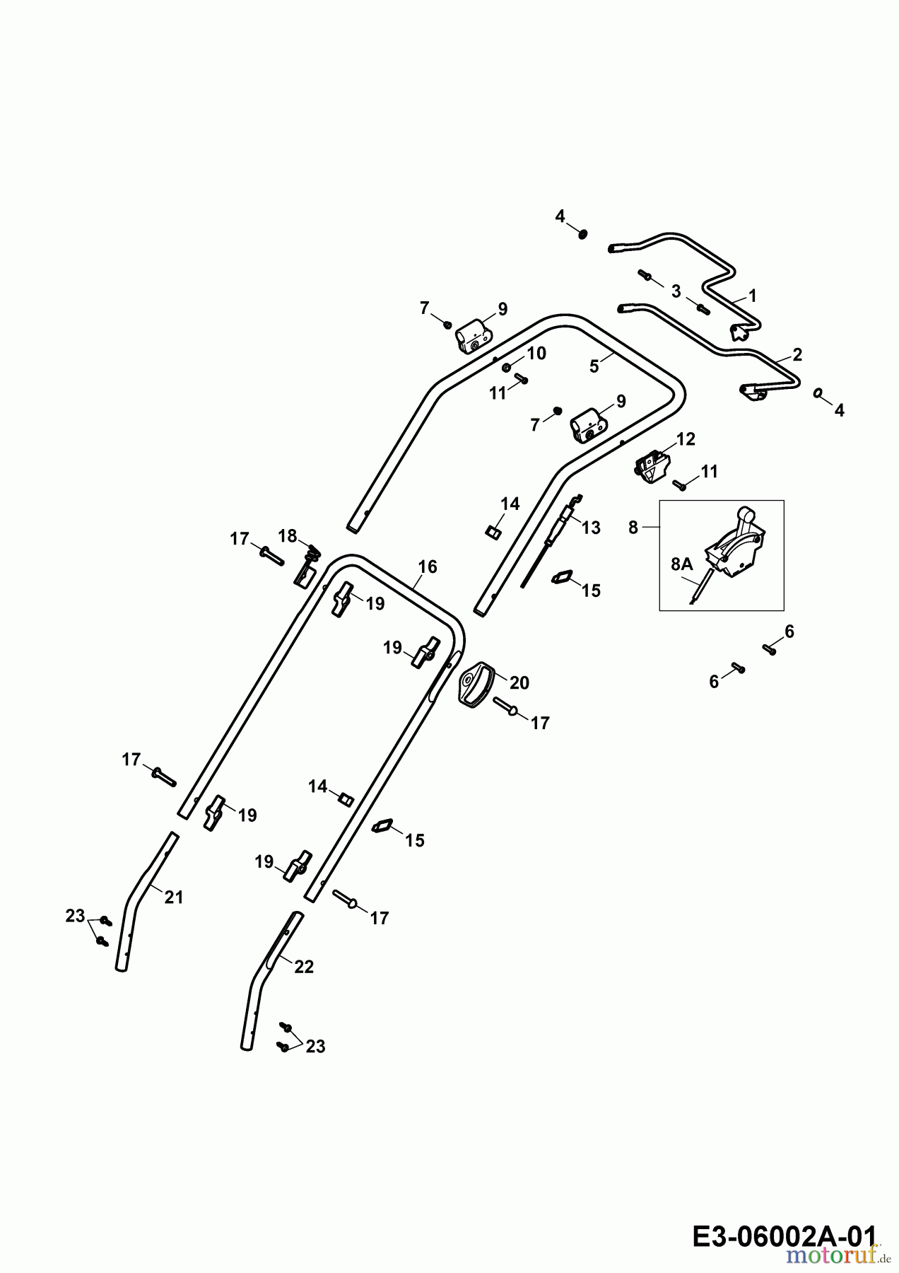 Wolf-Garten Petrol mower self propelled Power Edition 46 HA 4655080 Series C (2010) Handle