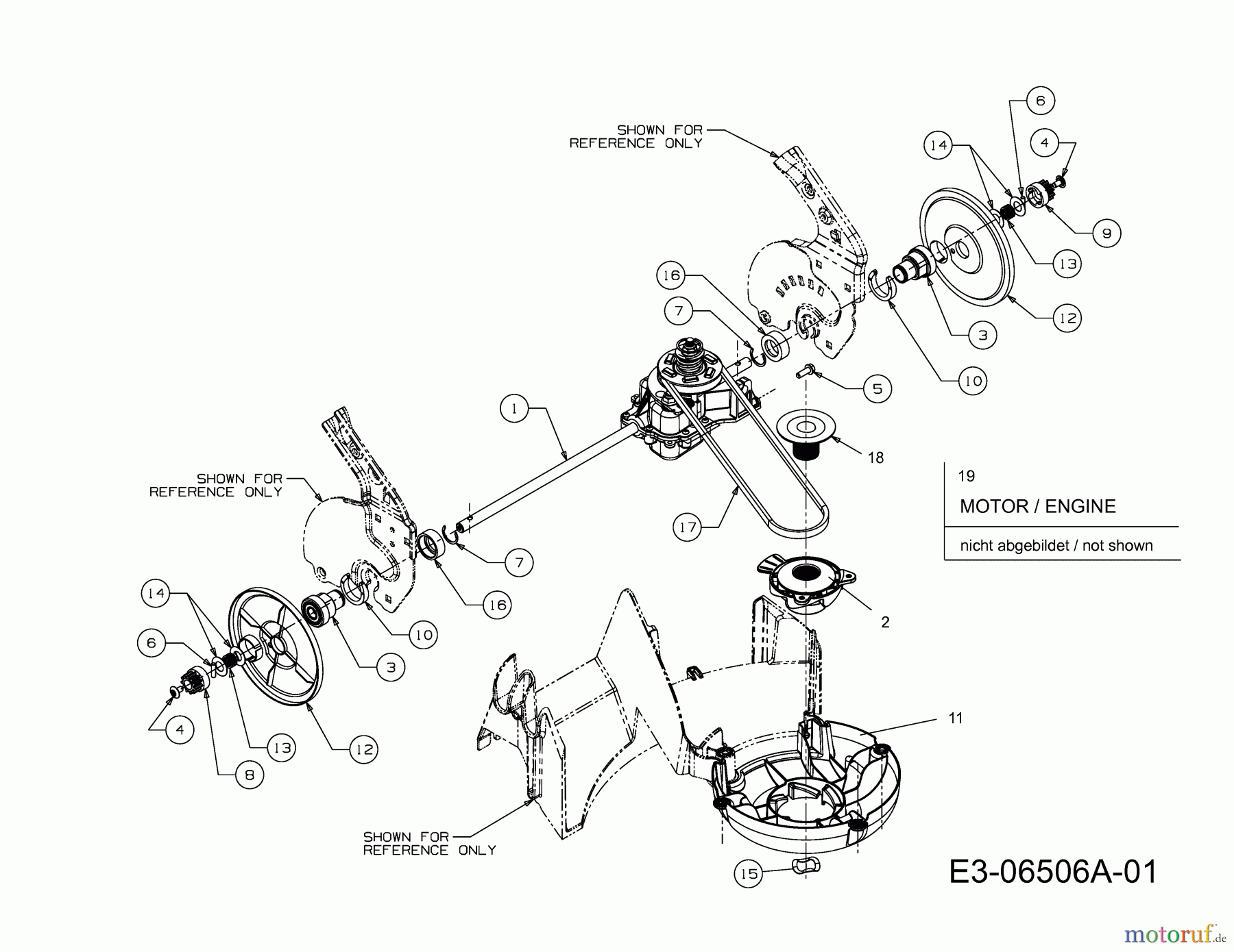 MTD untill 2011 Petrol mower self propelled SPK 53 12AI837D678 (2009) Gearbox, Engine, Variator serial no. ...K...