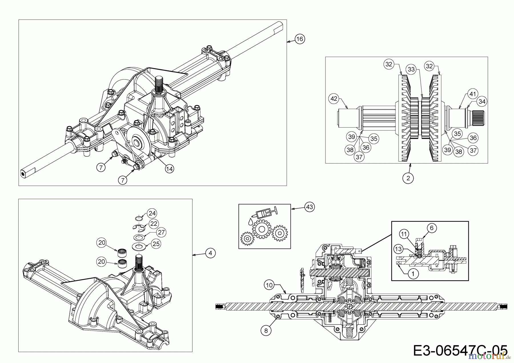 MTD Lawn tractors MTD 96 13H2765F600 (2017) Gearbox 618-04566A
