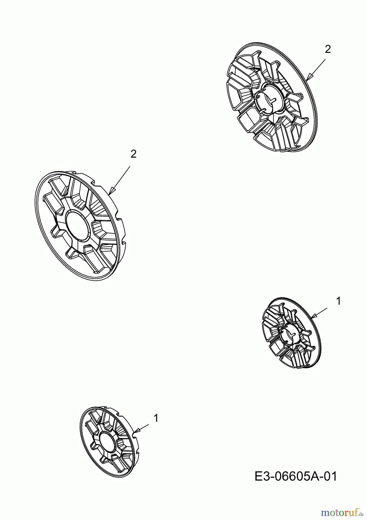Mac Allister Petrol mower self propelled MBR 5048 HW 12B-128F668 (2014) Hub caps