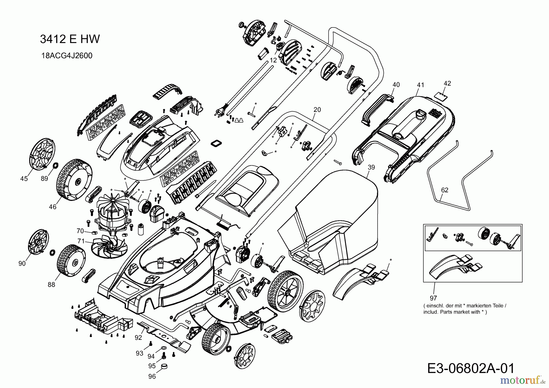  MTD Electric mower 3412 EHW 18ACG4J2600  (2011) Basic machine
