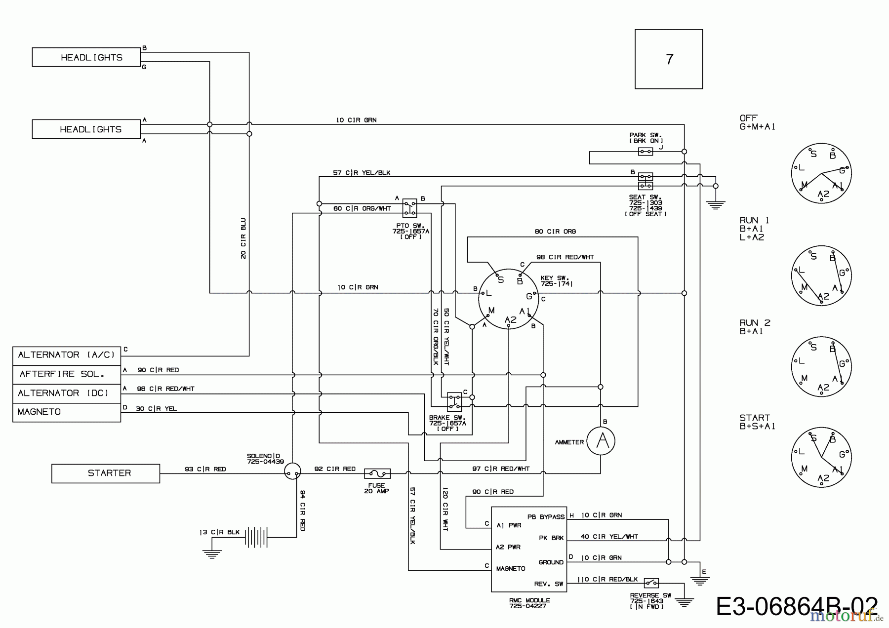  MTD Lawn tractors 420/38 13B2765F306  (2014) Wiring diagram