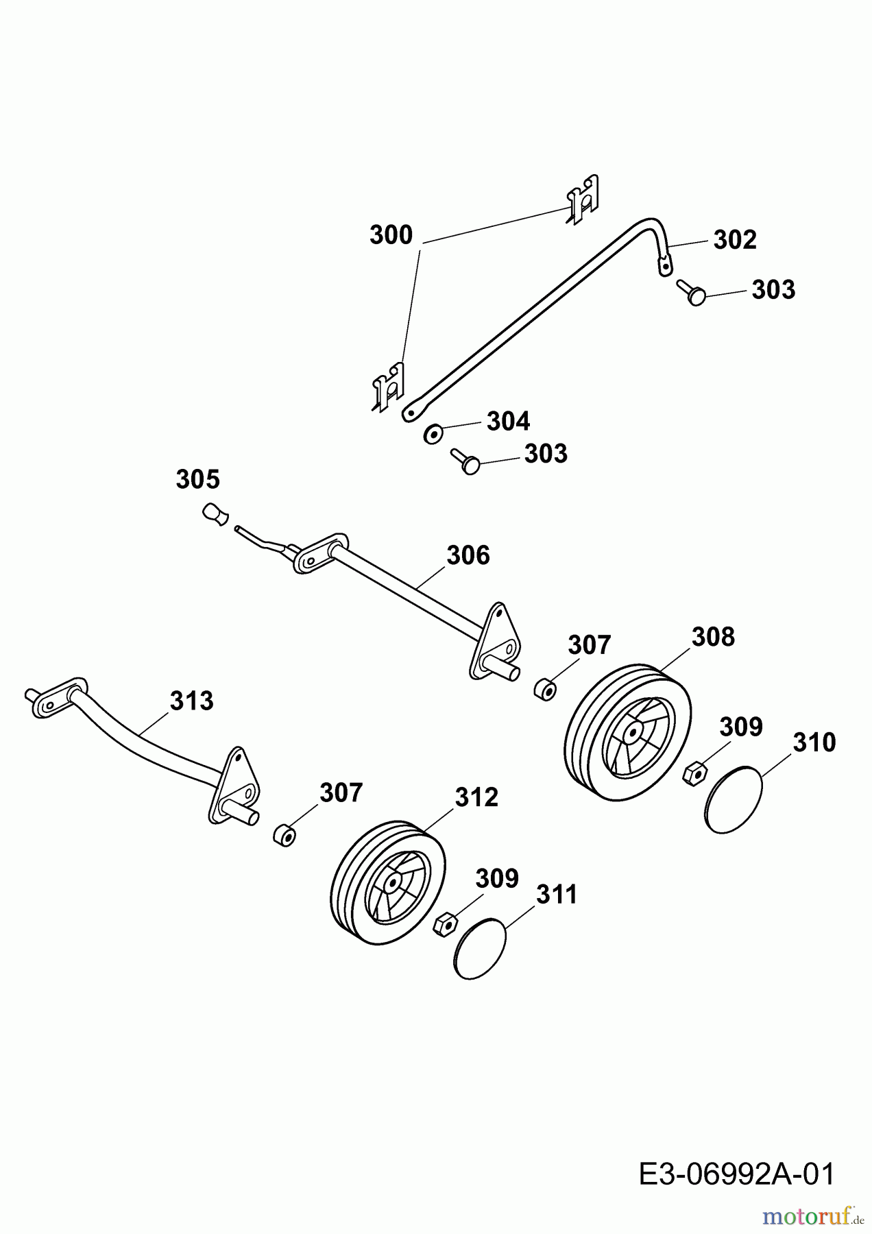  Wolf-Garten Petrol mower Power Edition 48 QR 4233000  (2011) Axles, Wheels
