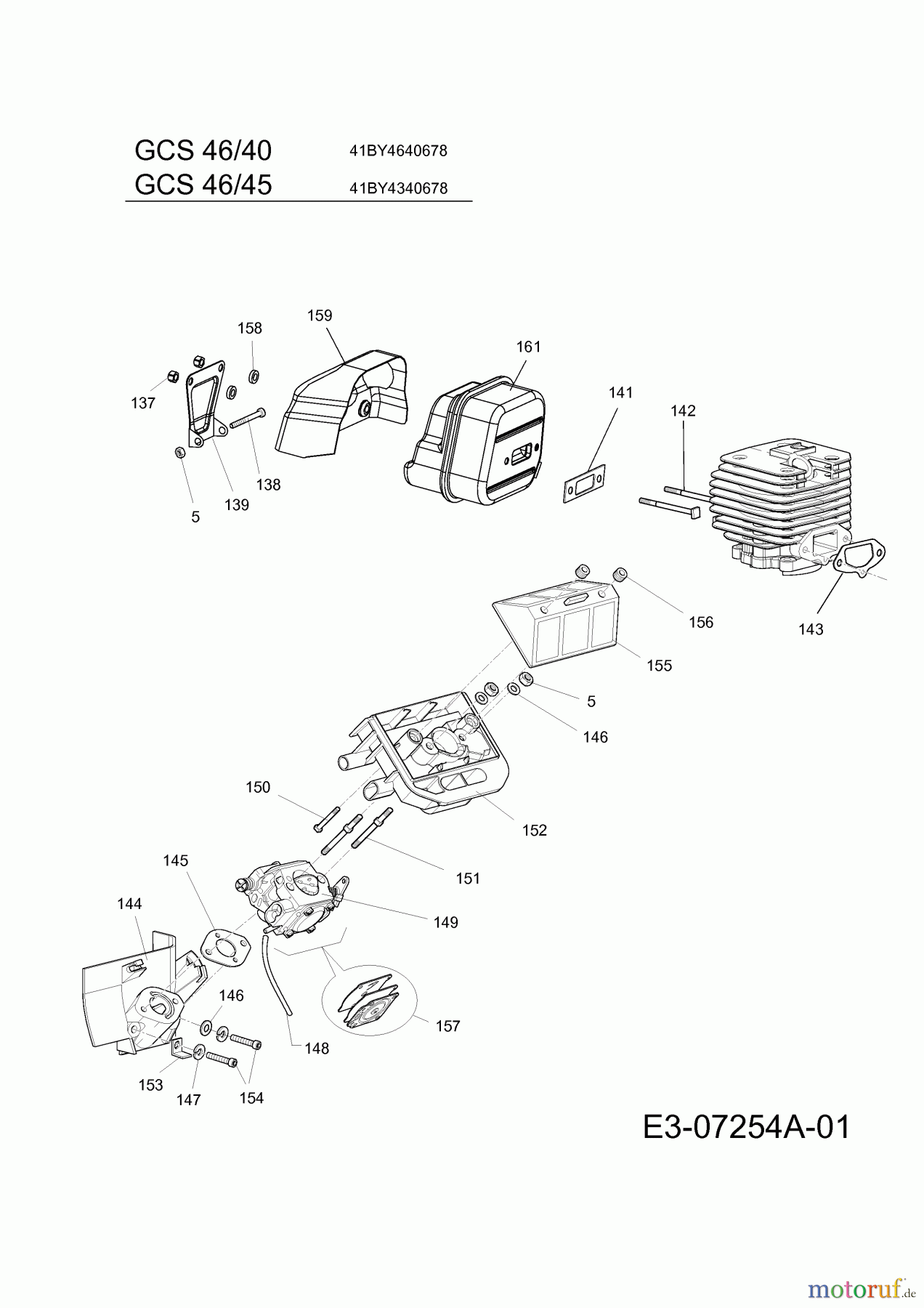 MTD Petrol chain saws GCS 46/40 C 41BY4640678 (2011) Muffler, Air filter, Carburetor