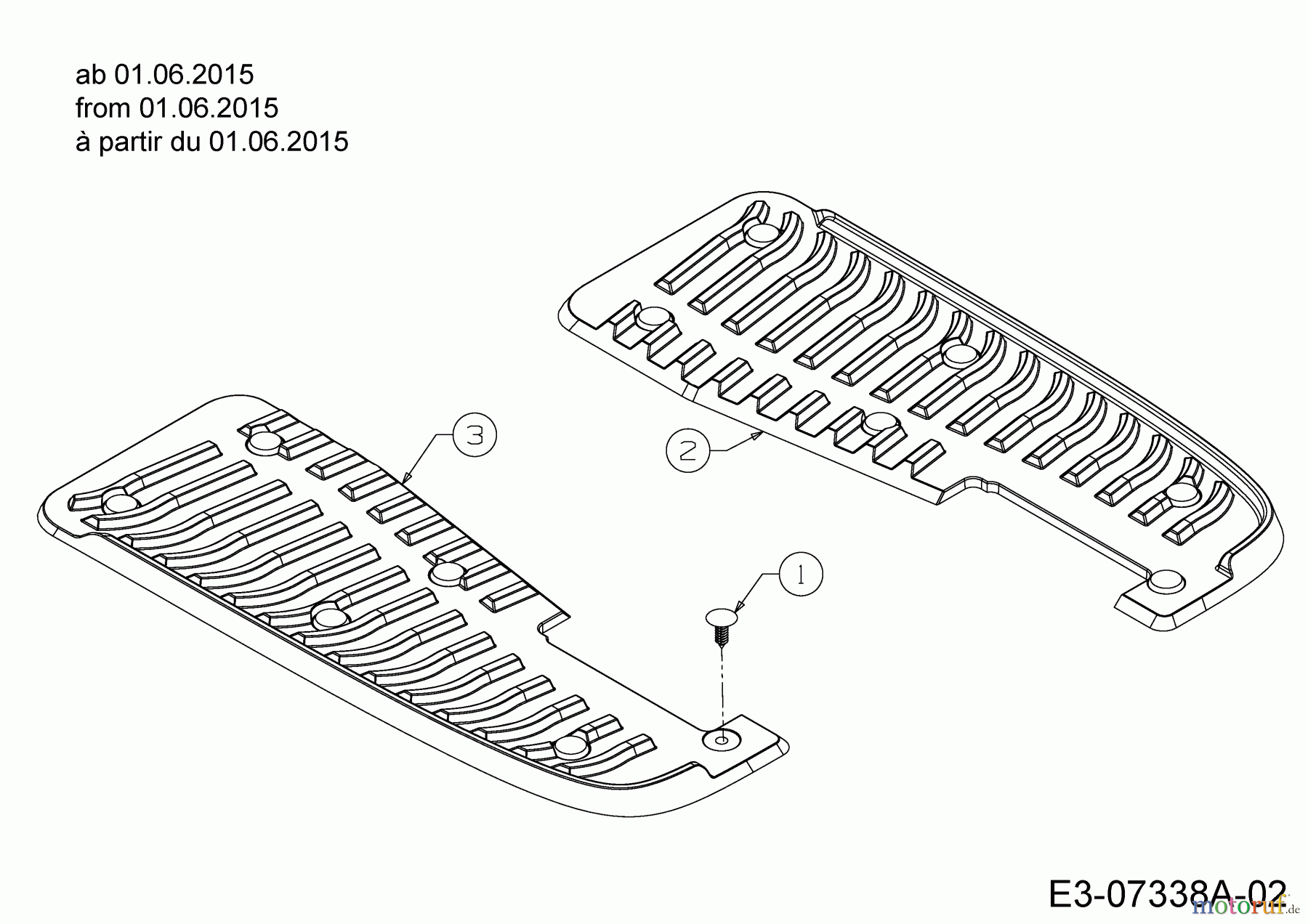 Cub Cadet Garden tractors CC 1224 KHP 14HQ94AP603 (2015) Foot pad 01.06.2015