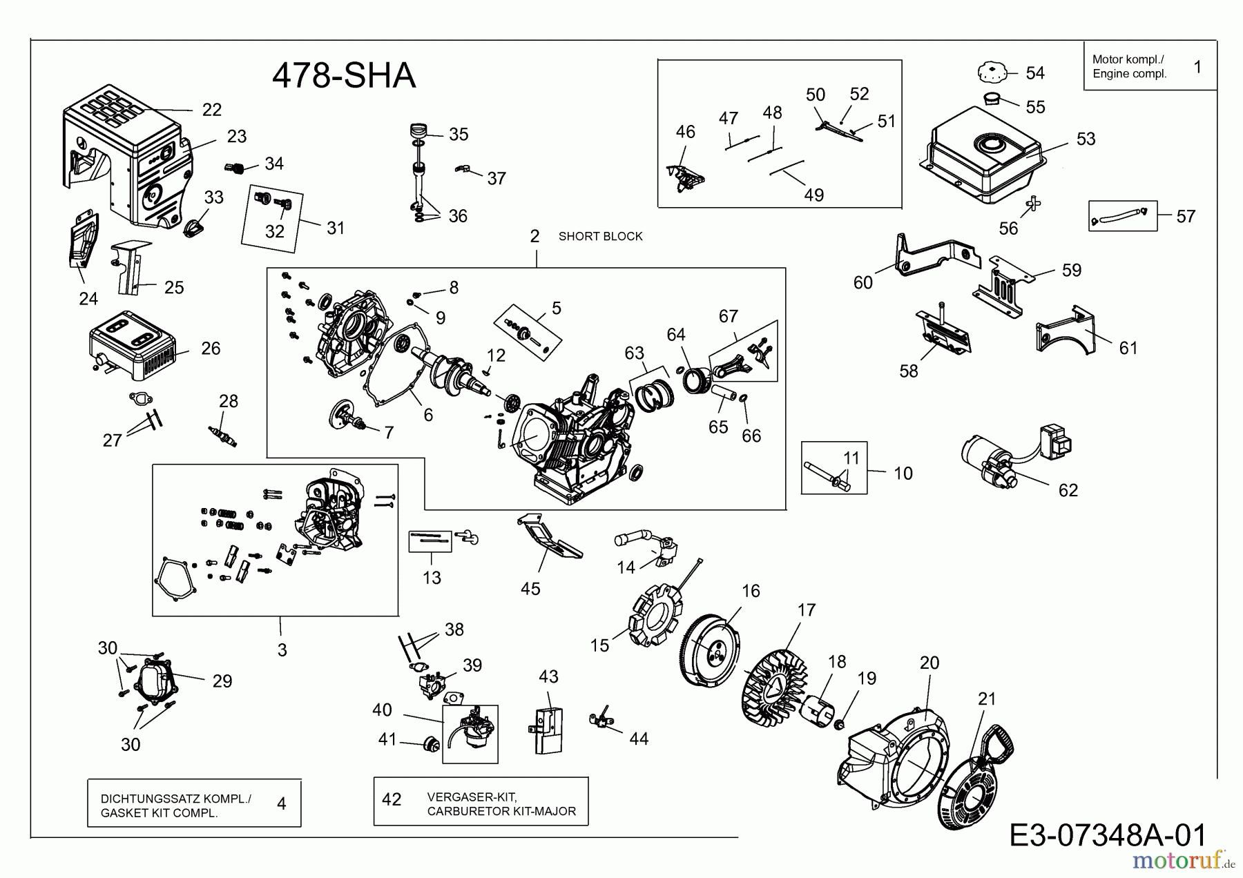  MTD-Motoren MTD horizontal 478-SHA 752Z478-SHA  (2012) Motor