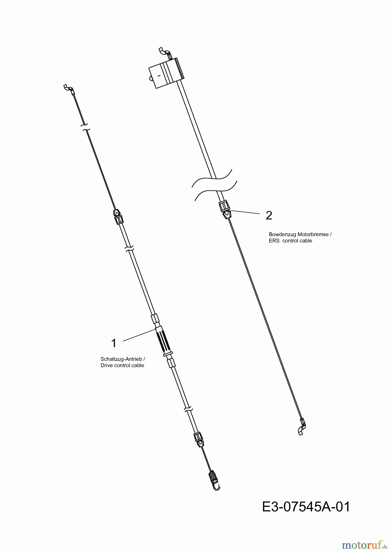 Raiffeisen-Markt Petrol mower self propelled RB 53 HWA 12B-858T628 (2012) Control cables