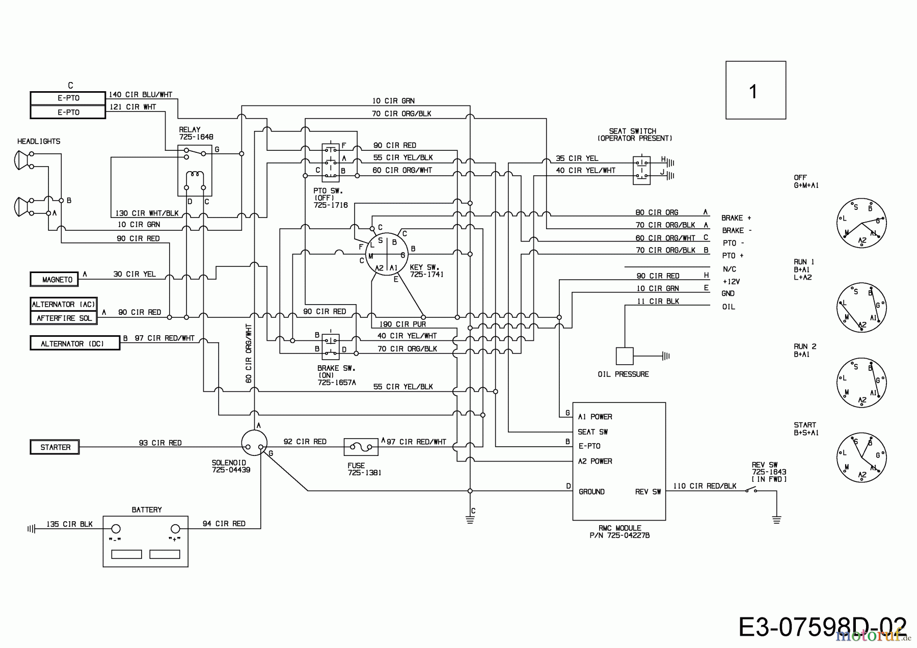  Cub Cadet Lawn tractors LTX 1050 13BQ93AP330  (2015) Wiring diagram