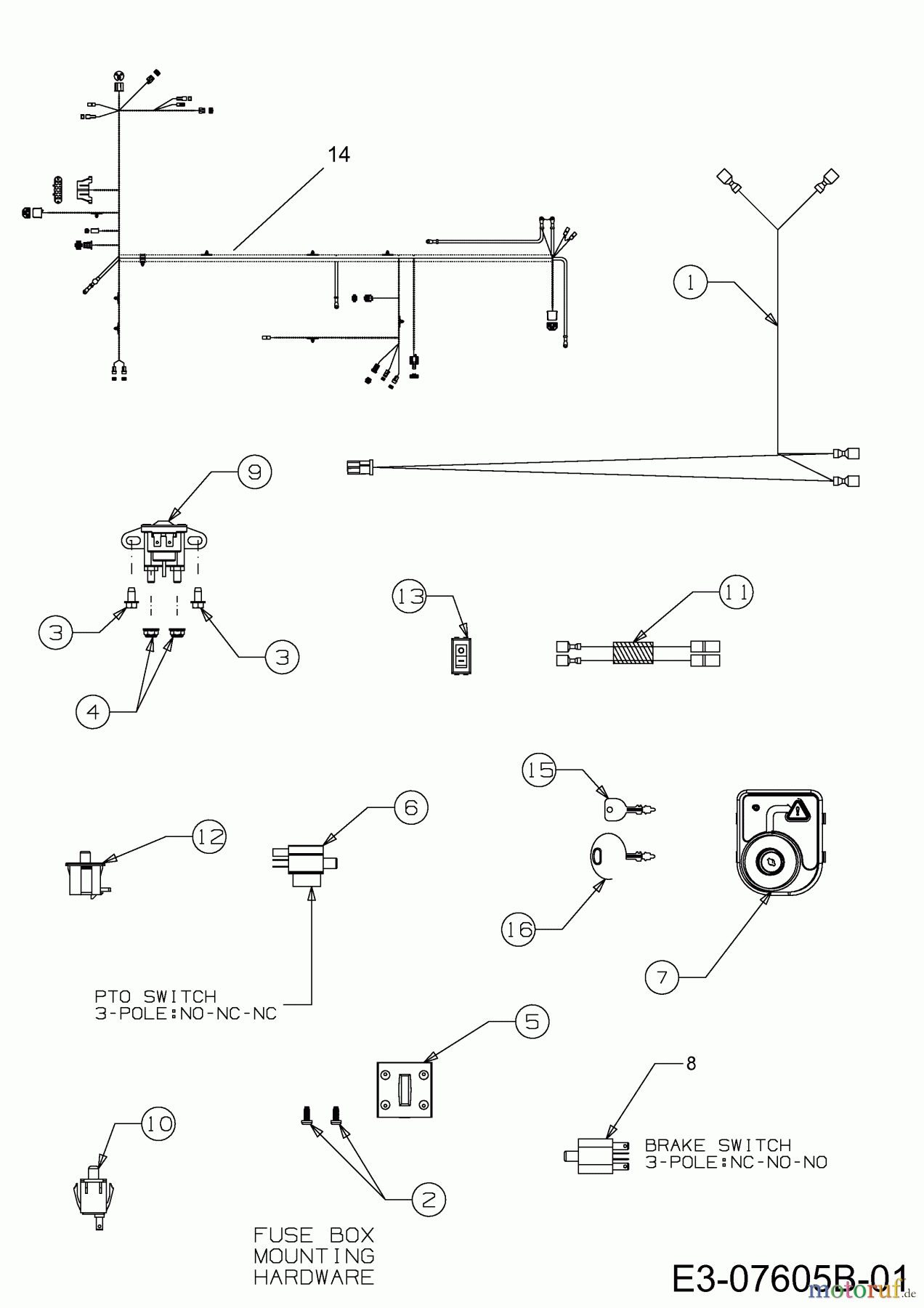 Massey Ferguson Lawn tractors MF 41-22 RD 13BF91CN695 (2013) Electric parts
