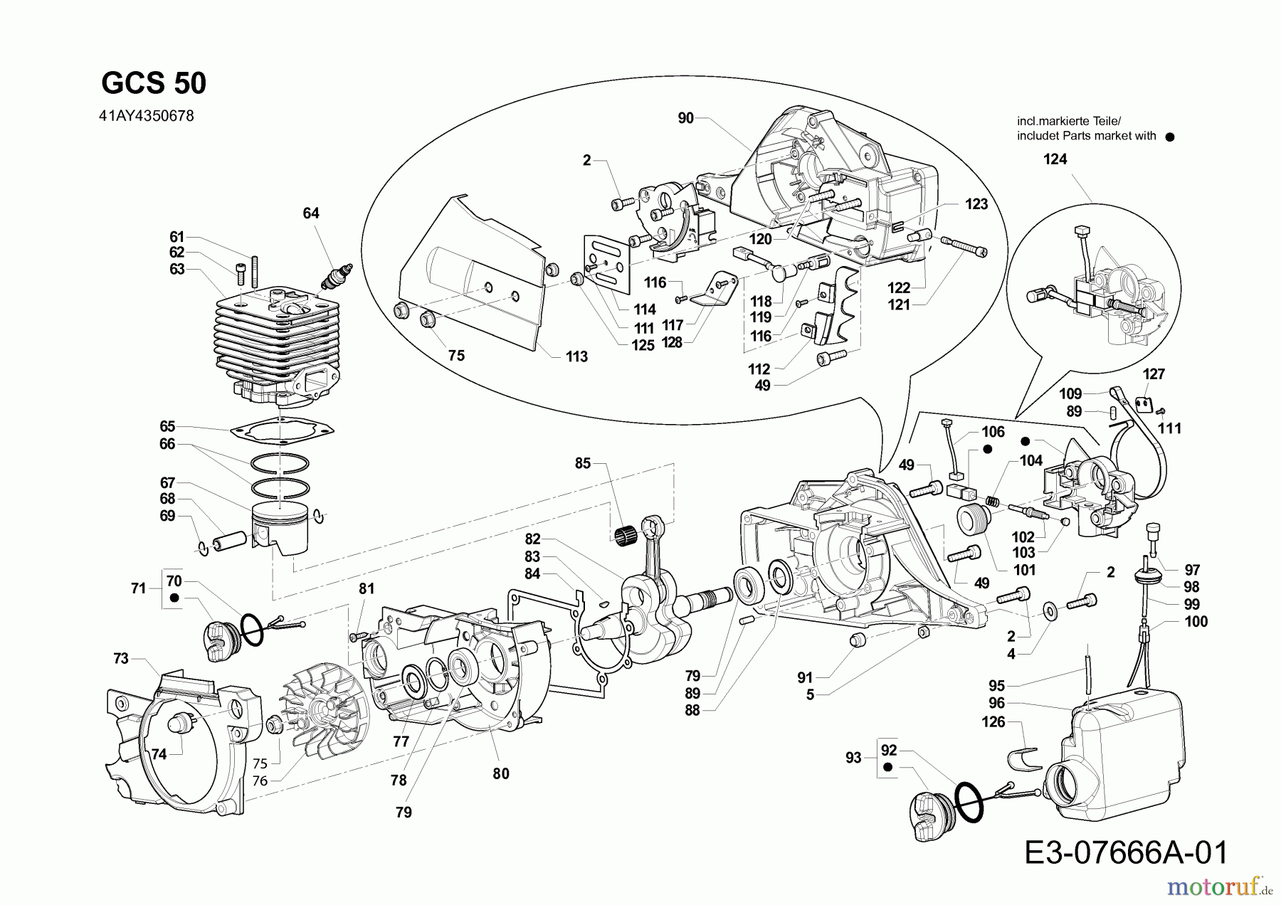 MTD Petrol chain saws GCS 50/45 41AY4350678 (2013) Engine