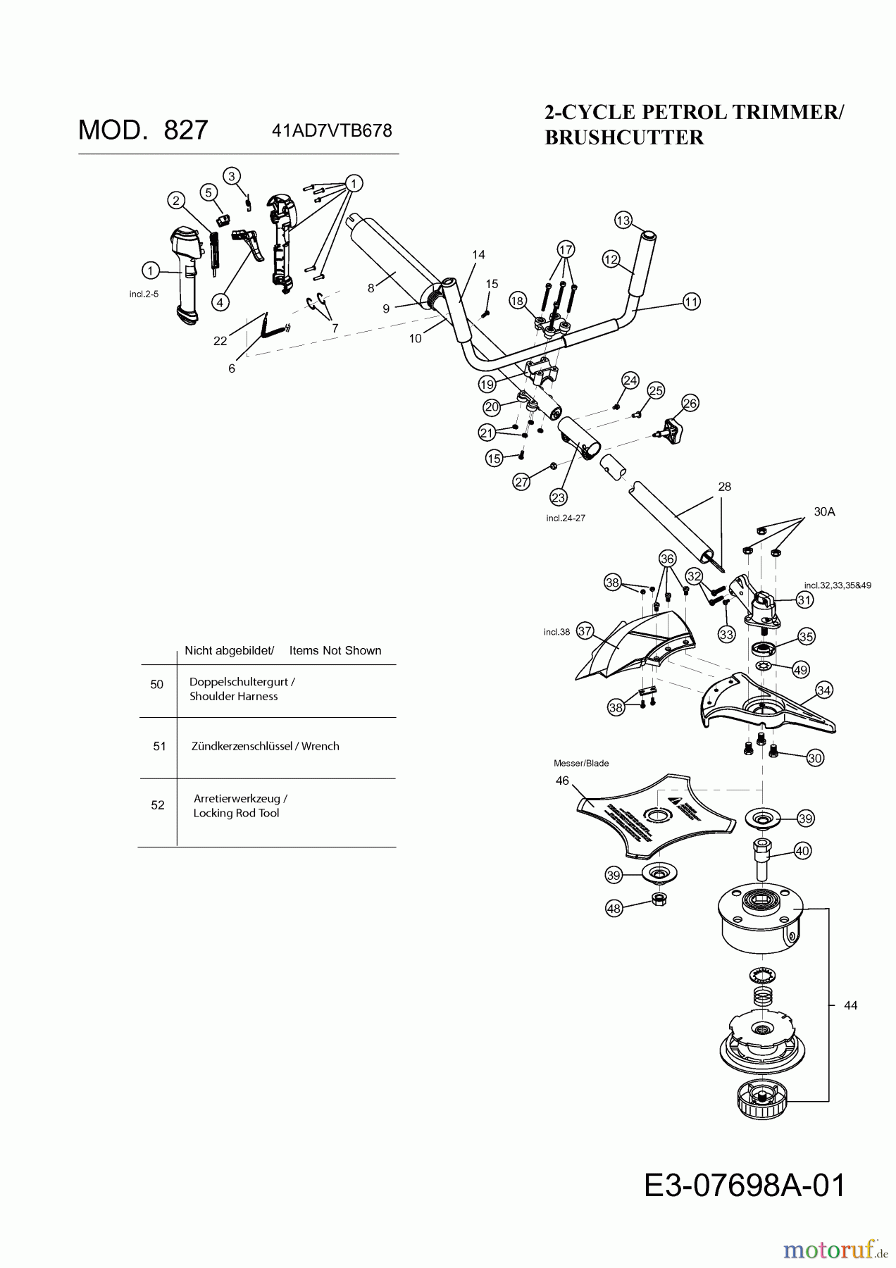  MTD Brush cutter 827 41AD7VTB678  (2012) Basic machine