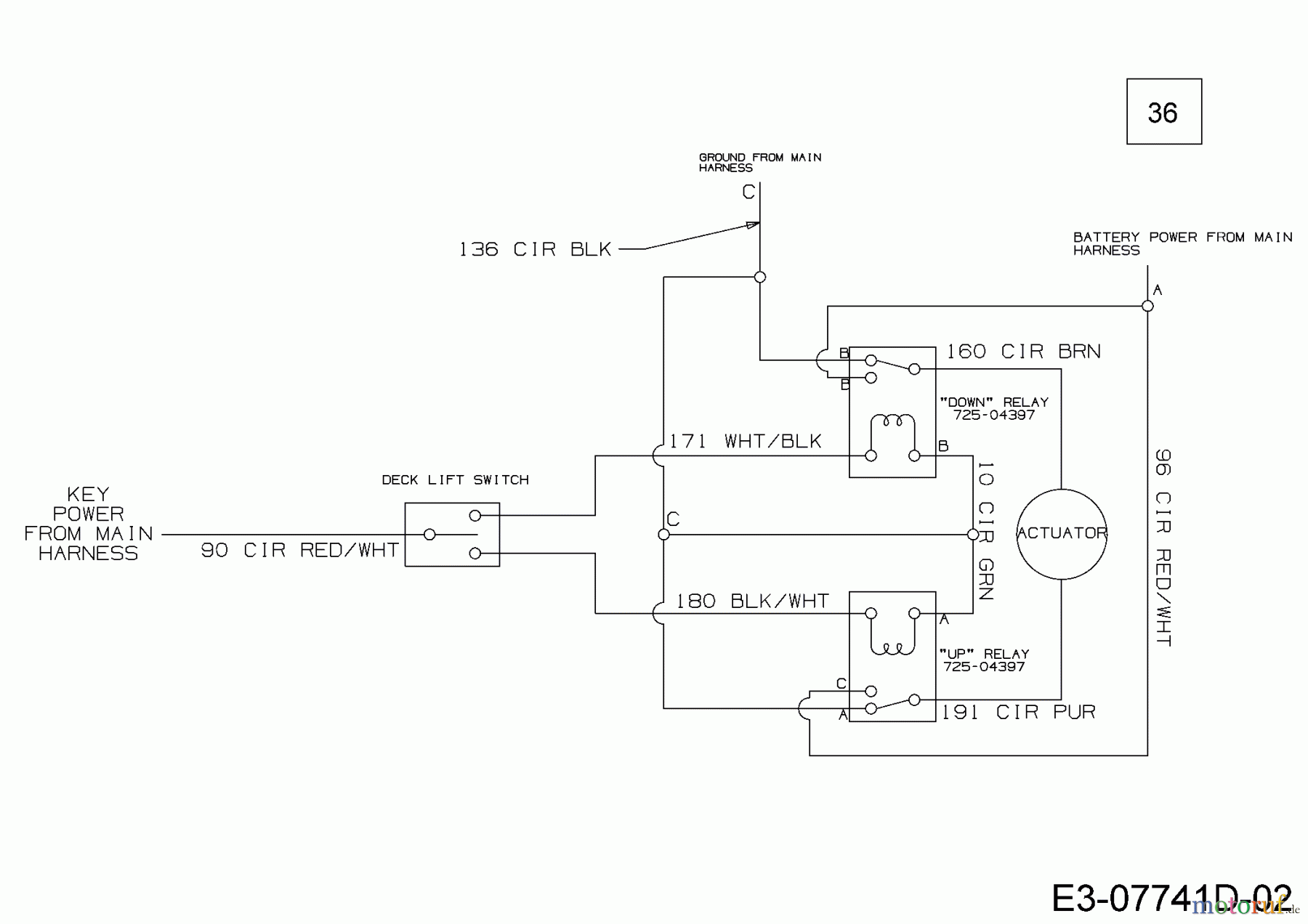  Cub Cadet Garden tractors GTX 2100 14A-3GE-603  (2016) Wiring diagram deck lift